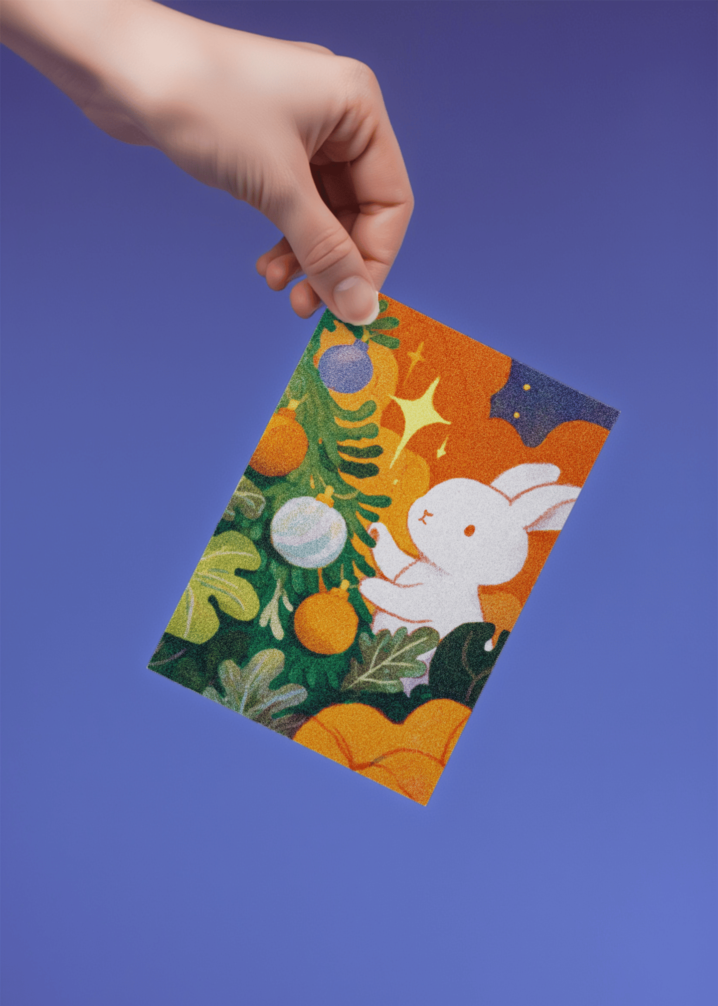 Festive Bunny Holiday Card mockup 3