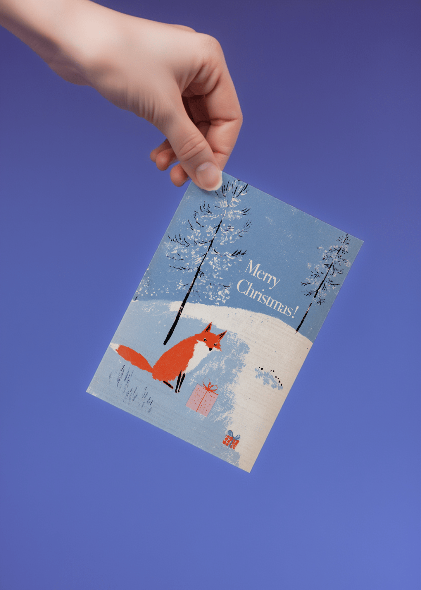 Festive Fox Christmas Card mockup 4