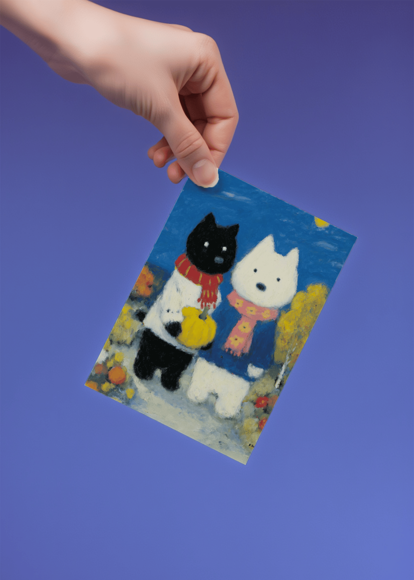 Cozy Autumn Friends Card mockup 4