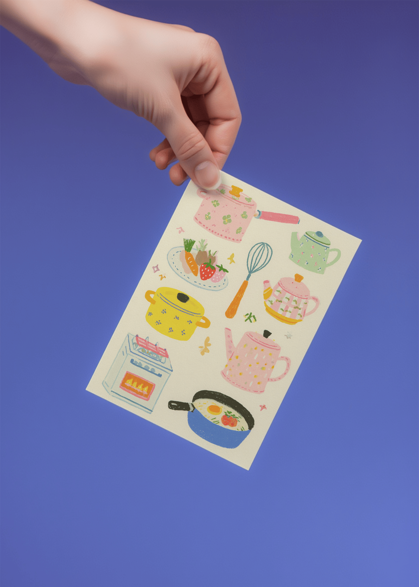 Whimsical Kitchen Charm Card mockup 4
