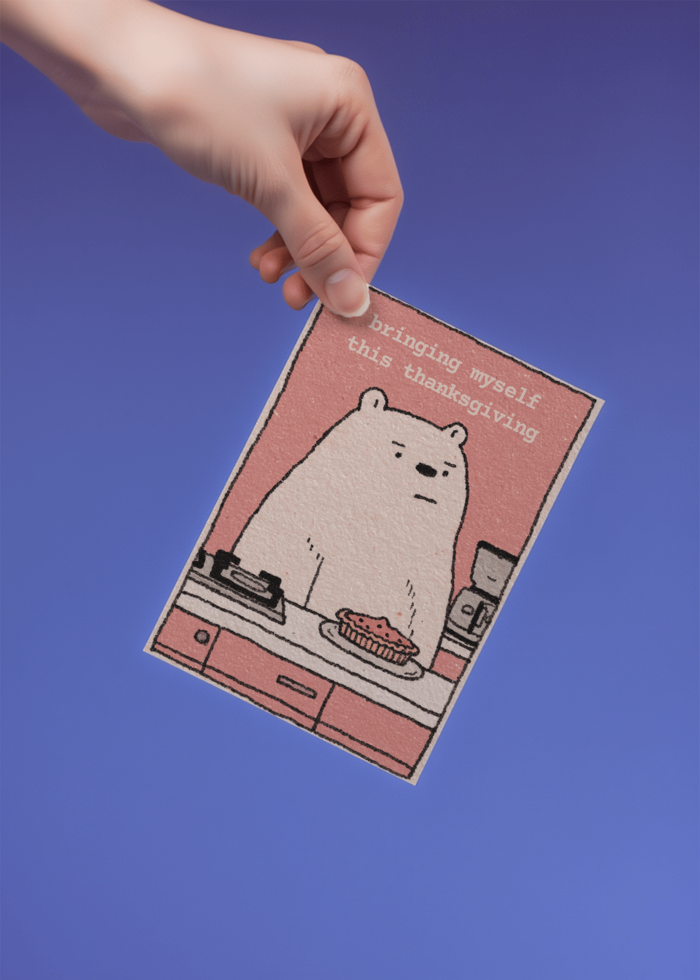 Thanksgiving Bear Humor Card mockup 4
