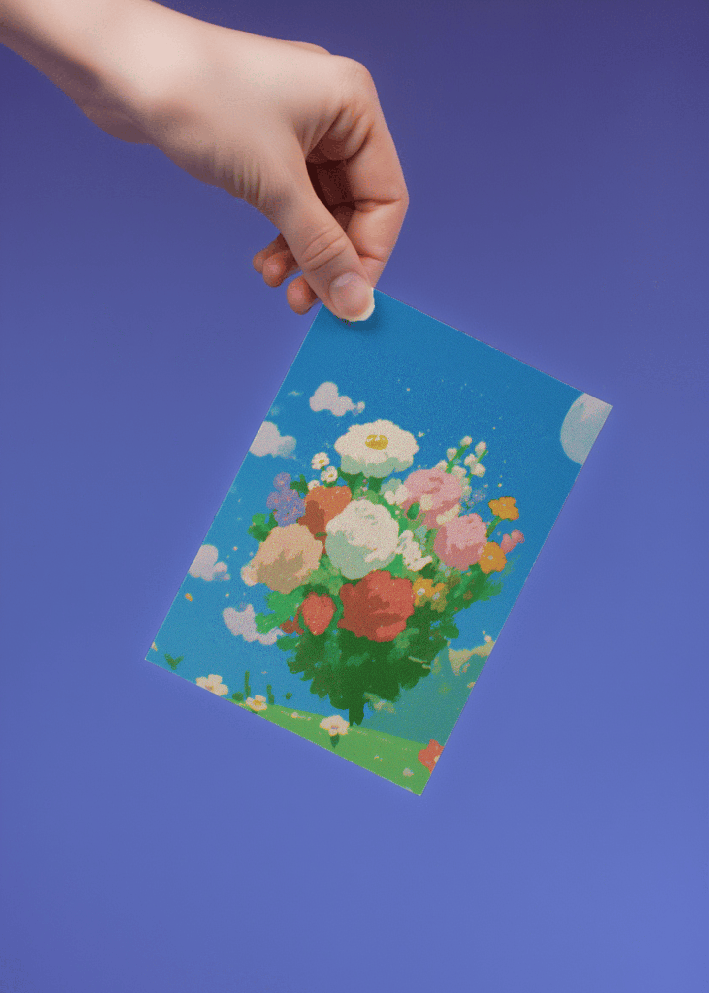 Bright Blooms Under the Sky Card mockup 4