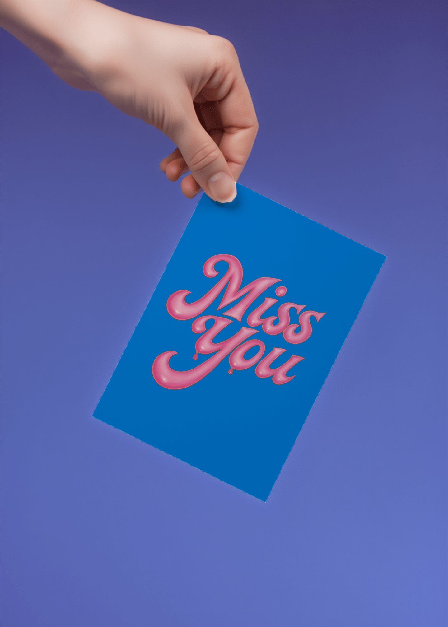 Bright & Cheerful 'Miss You' Card mockup 4