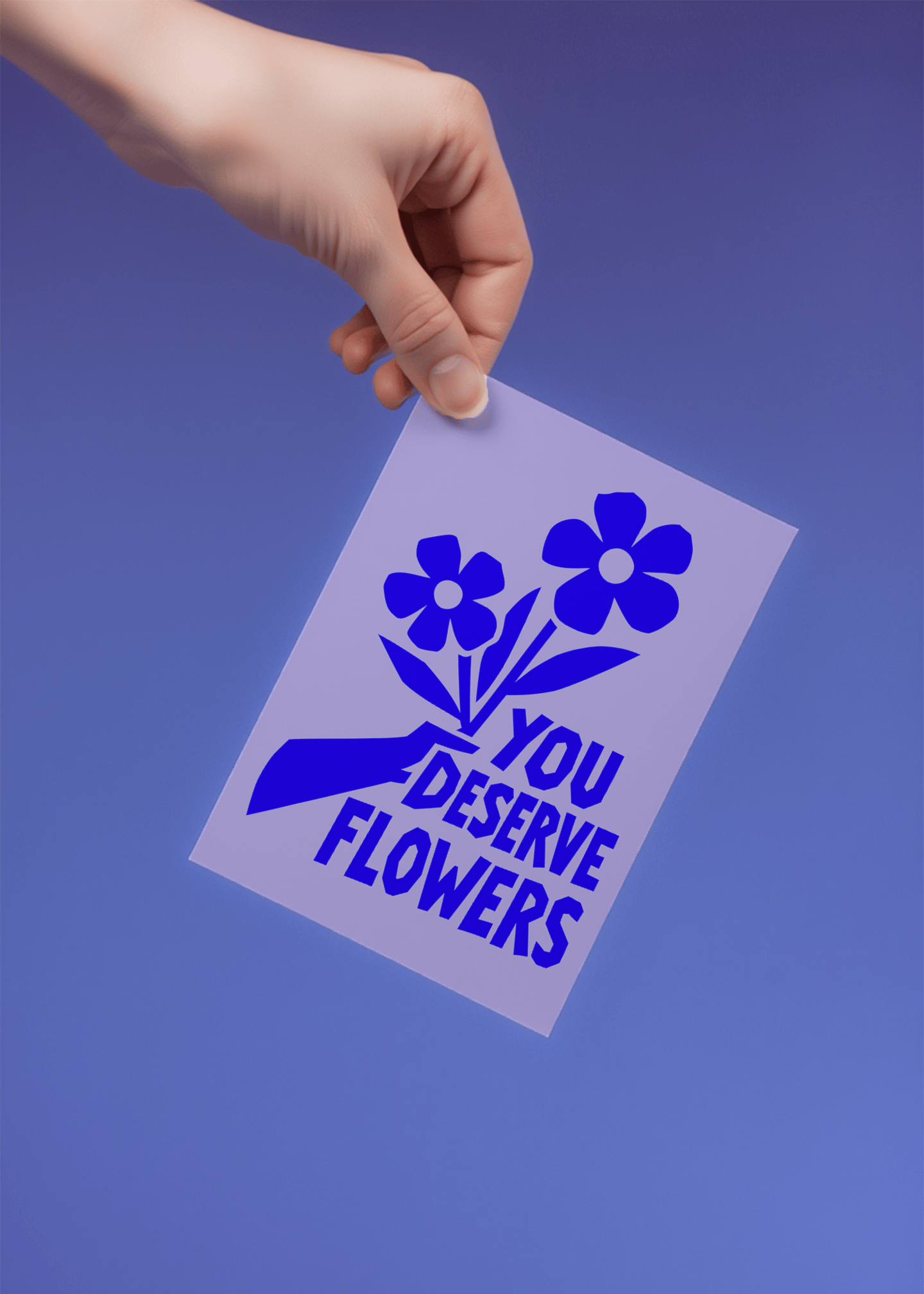 You Deserve Flowers Card mockup 4