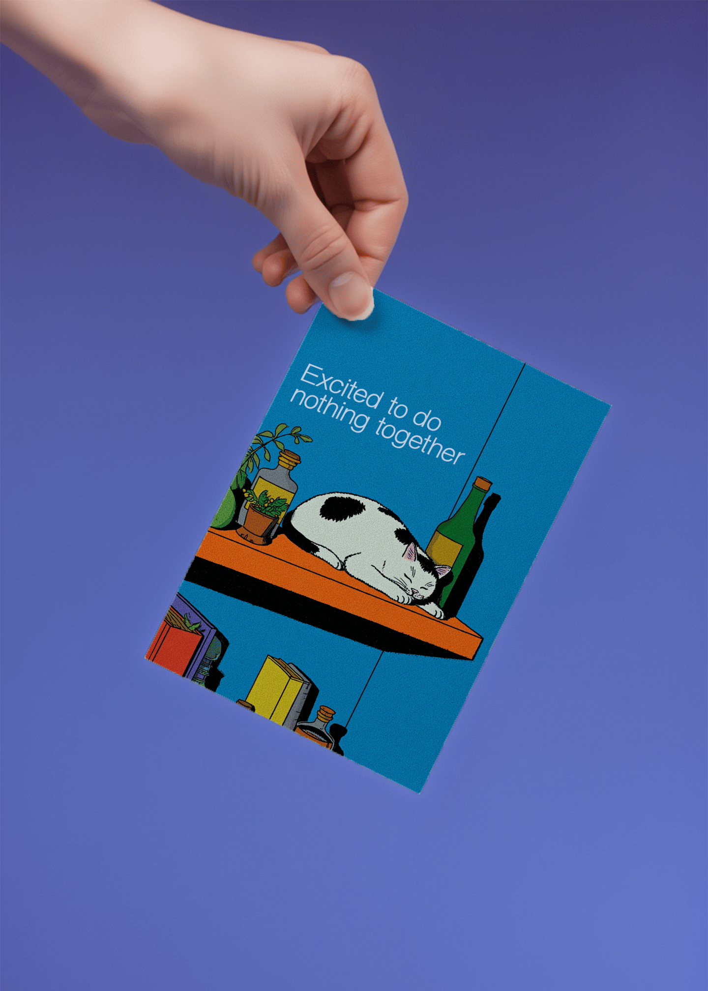 Lazy Days Together Cat Card mockup 4