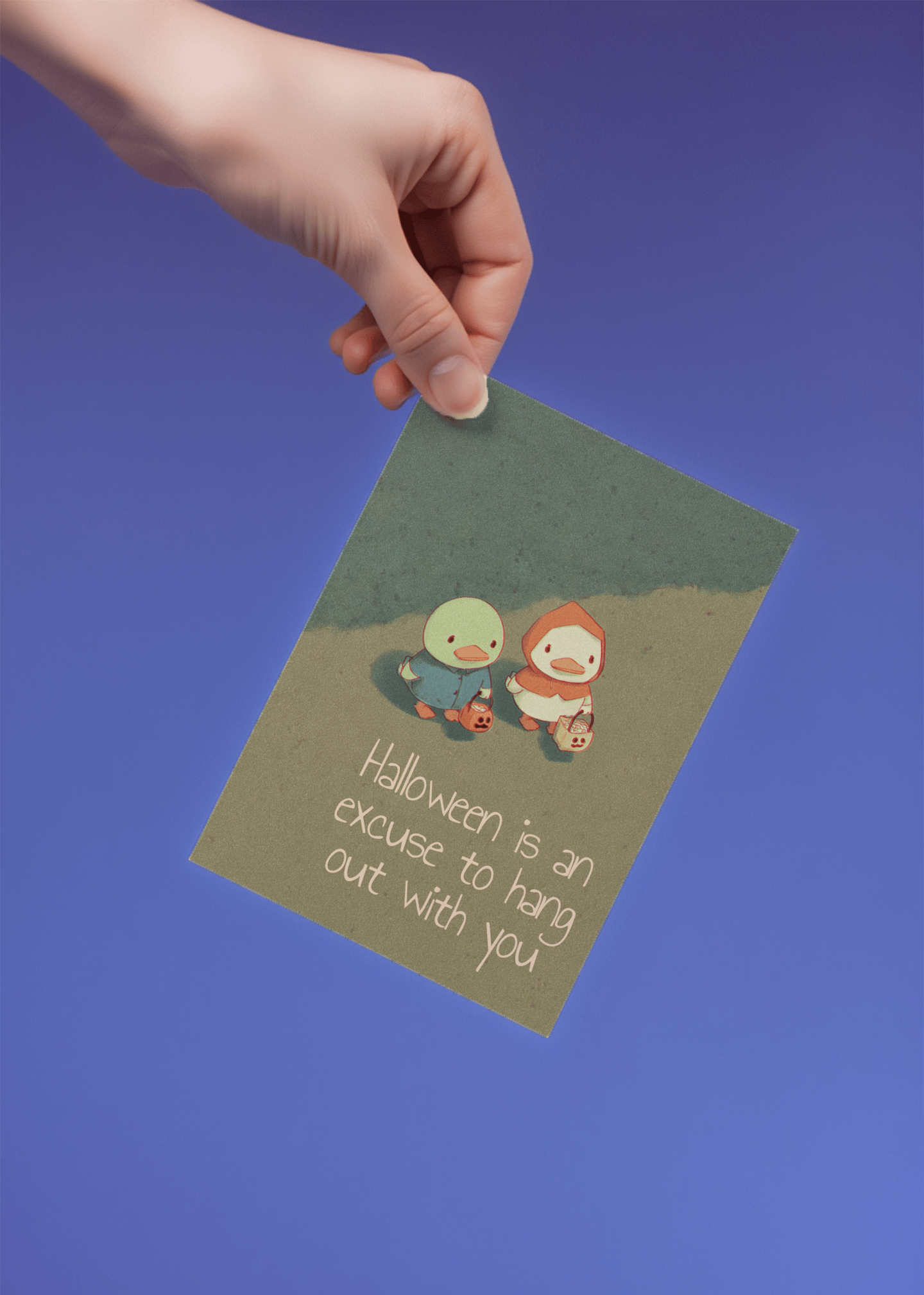 Cute Halloween Hangout Card mockup 4
