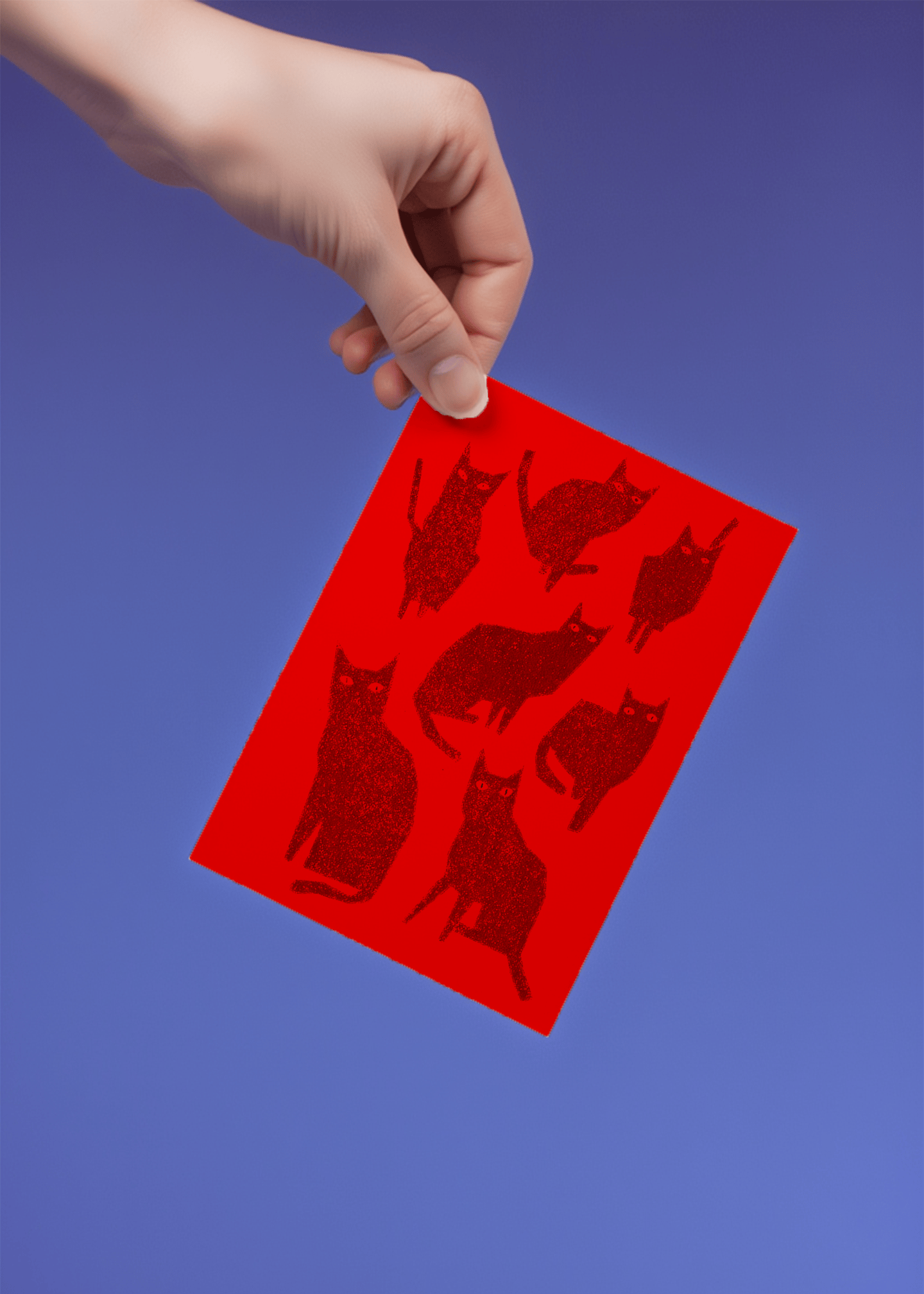 Mystical Black Cats Greetings mockup 4