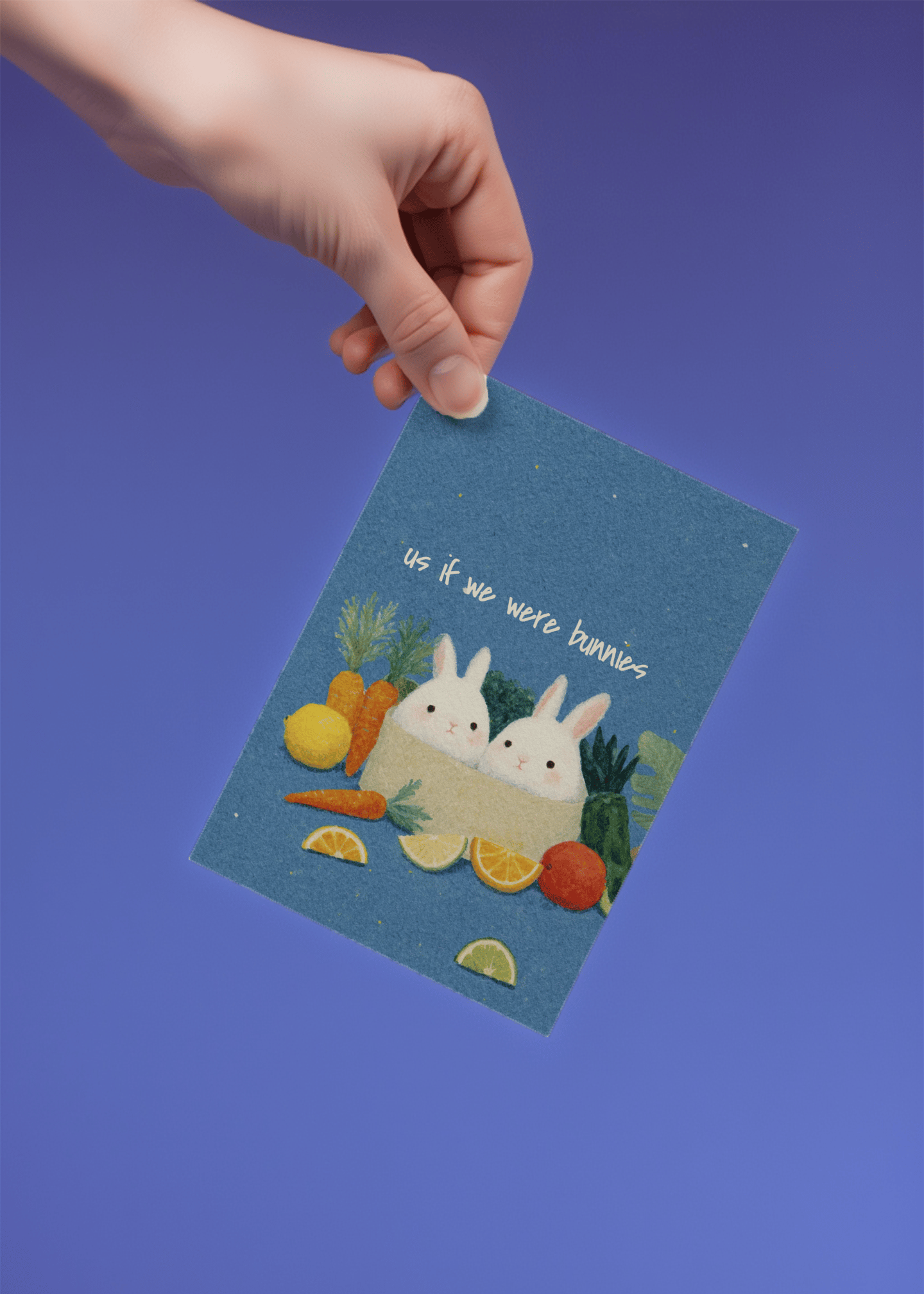 Cute Bunny Duo Greeting Card mockup 4