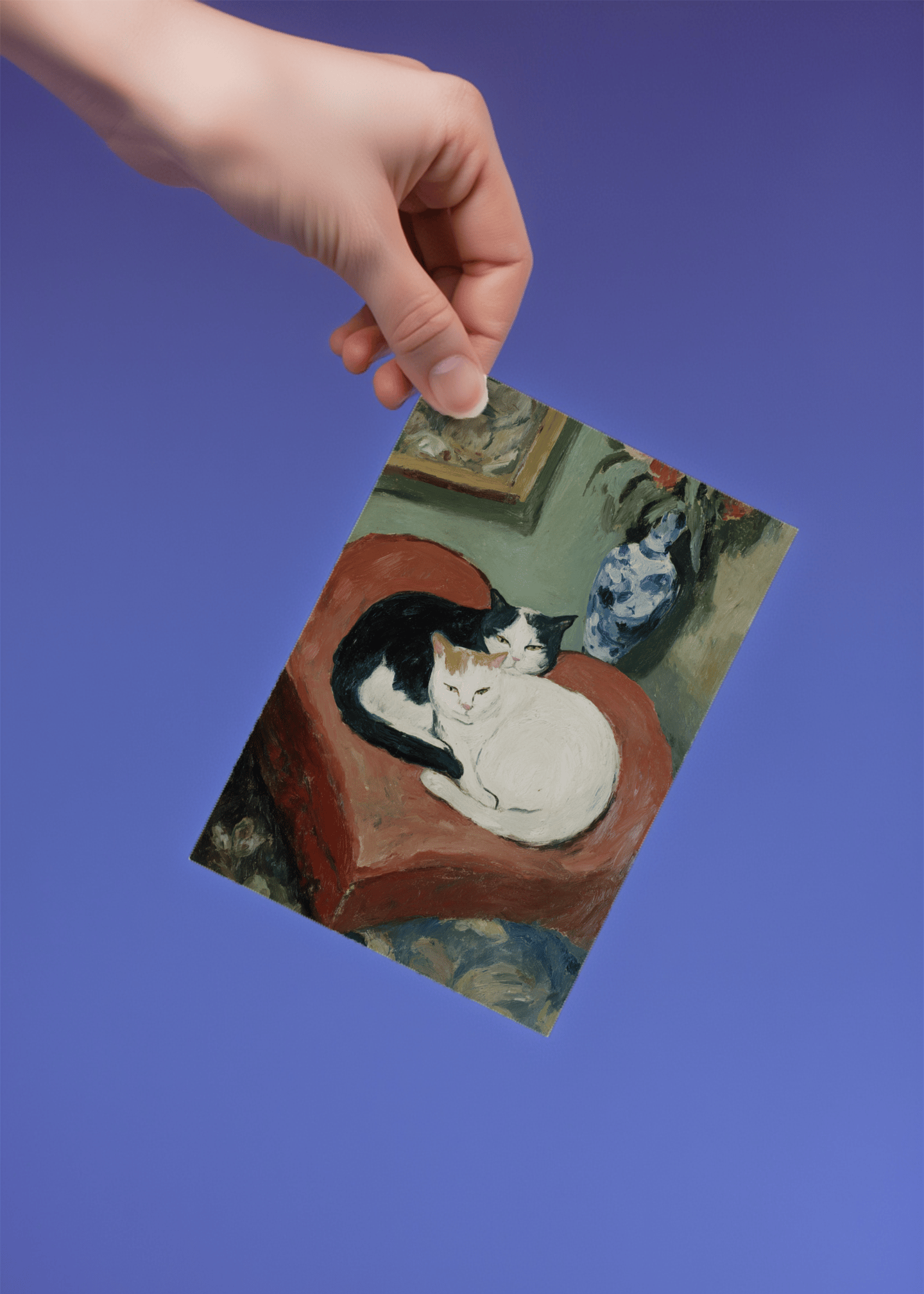 Sweet Cat Cuddle Love Card mockup 4