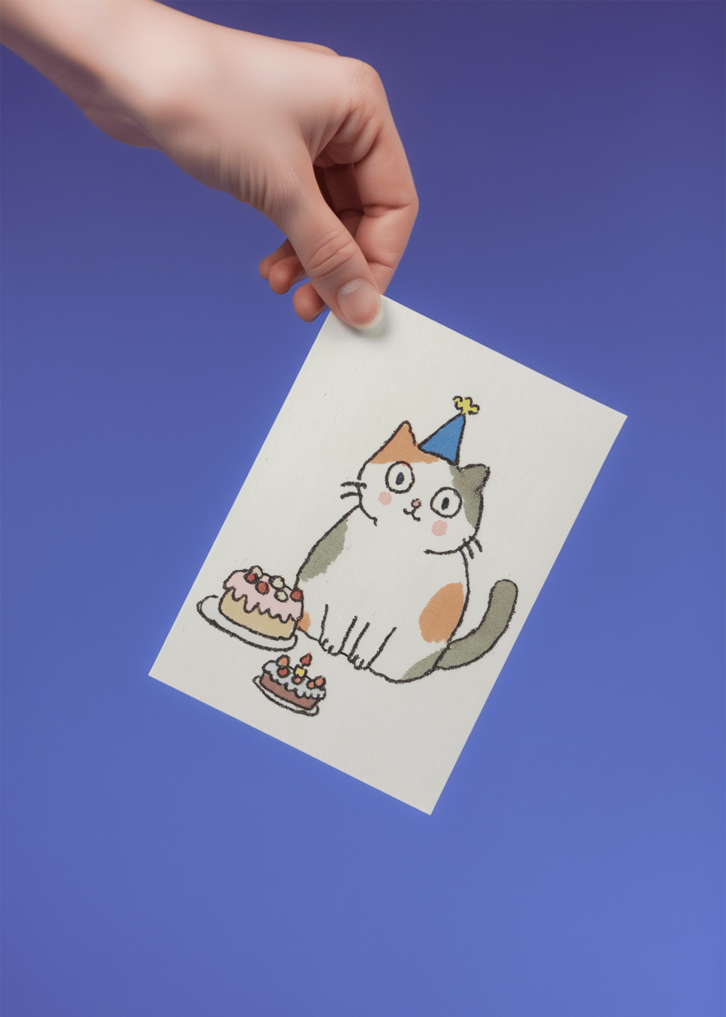 Party Cat Celebration Card mockup 4