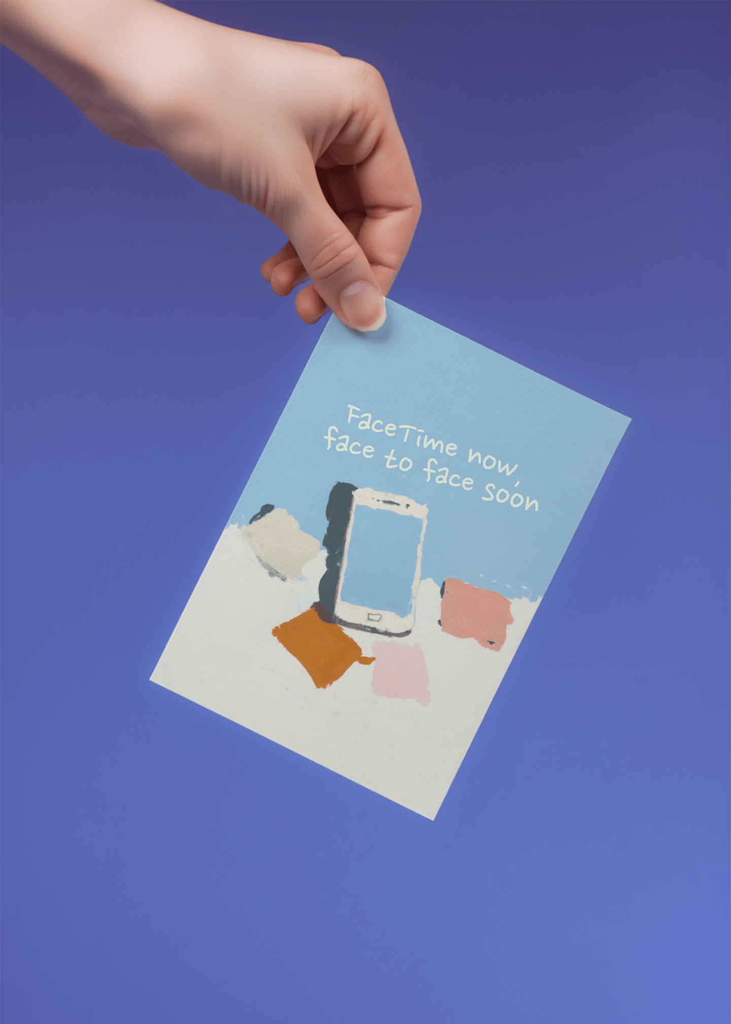 FaceTime Now Face to Face Soon Card mockup 4