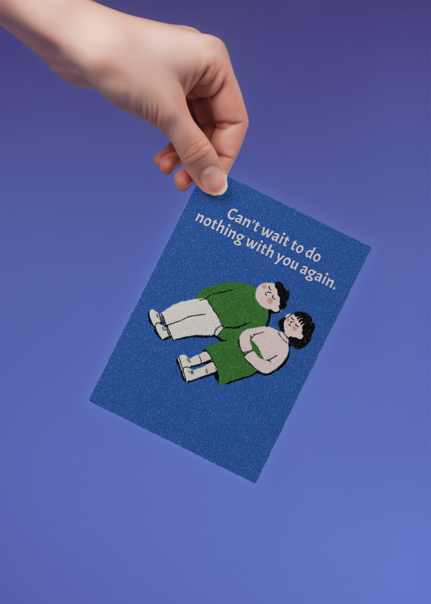 Lazy Day Together Greeting Card mockup 4