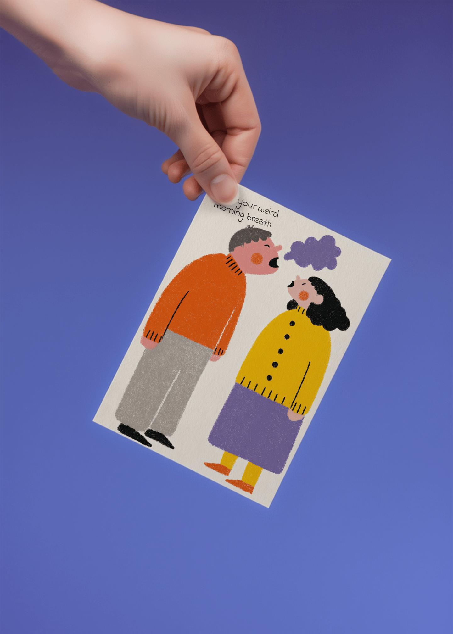 Funny Morning Breath Miss You Card mockup 4