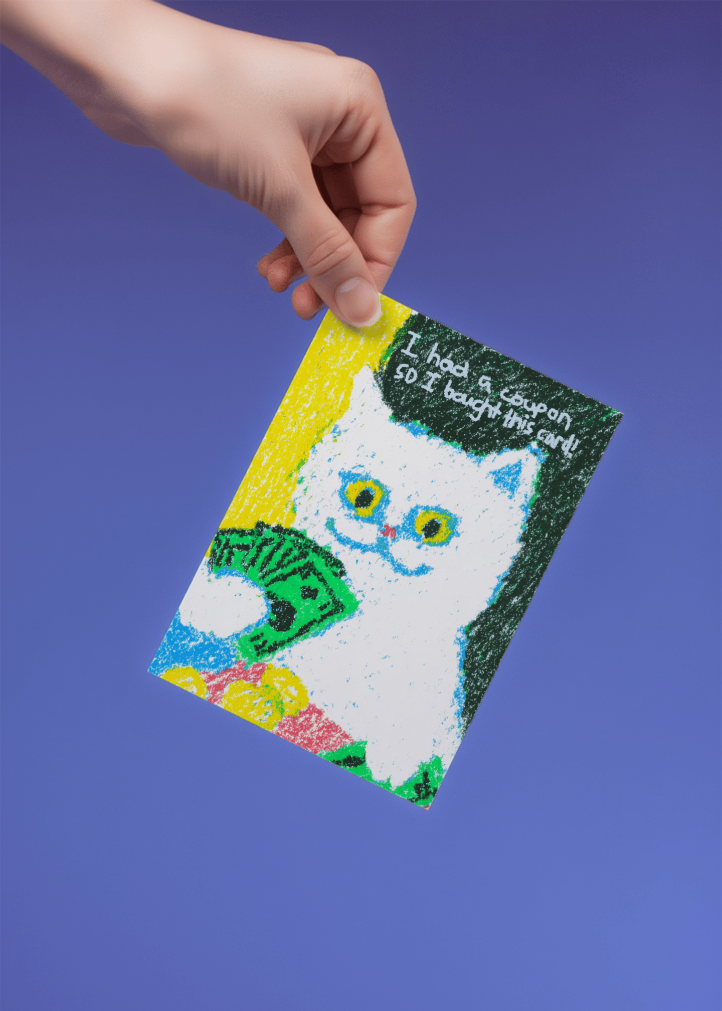 Coupon Cat Funny Card mockup 4