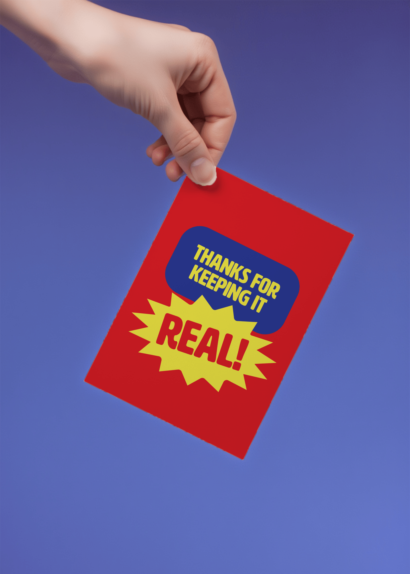 Thanks for Keeping It Real Card mockup 4