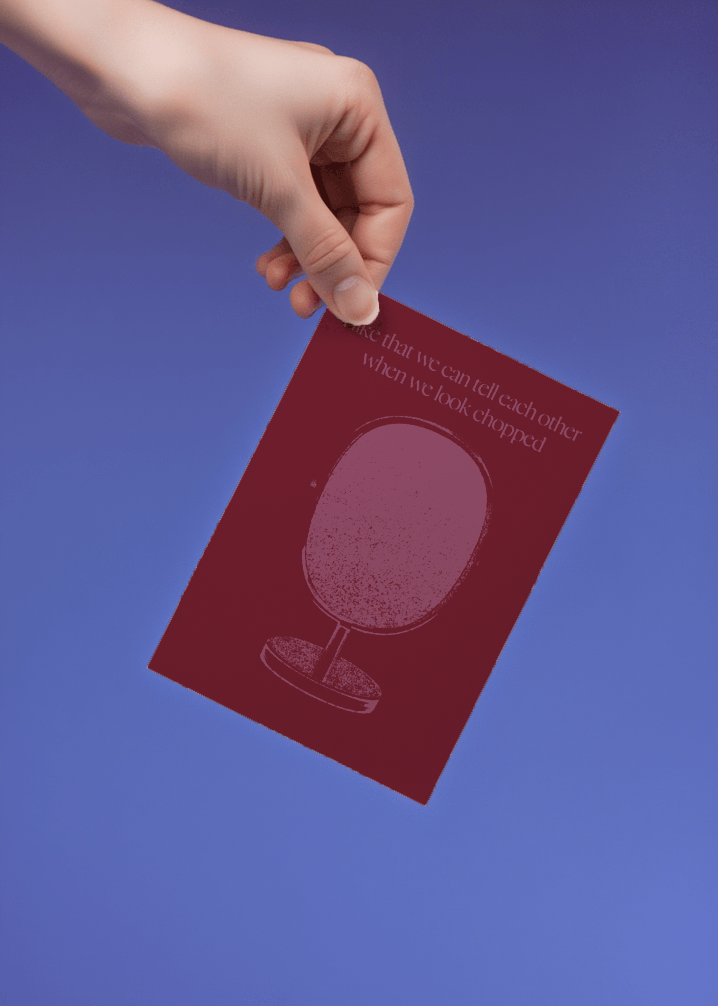 Telling Each Other We Look Chopped Card mockup 4