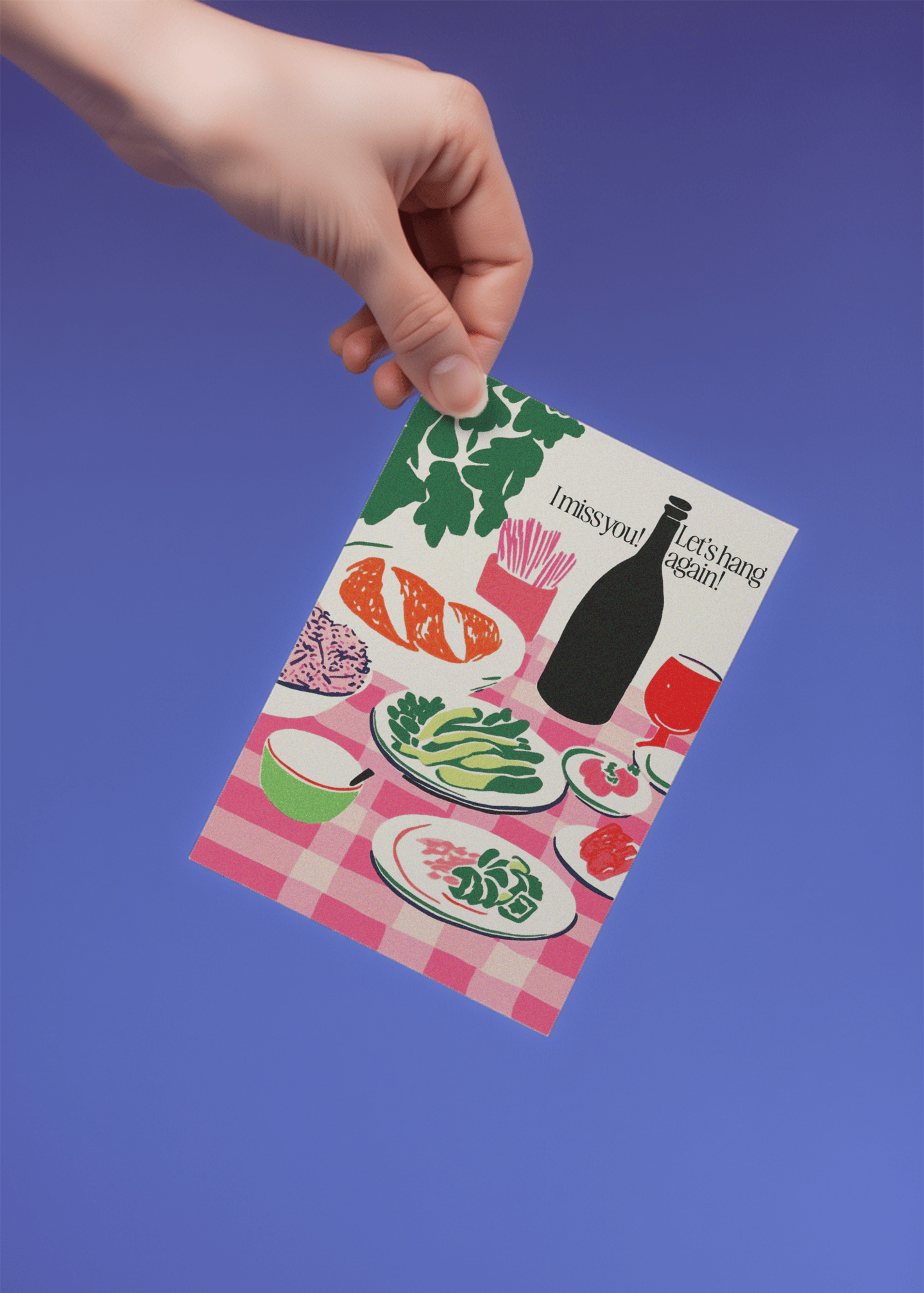 I Miss You Let’s Hang Card mockup 4