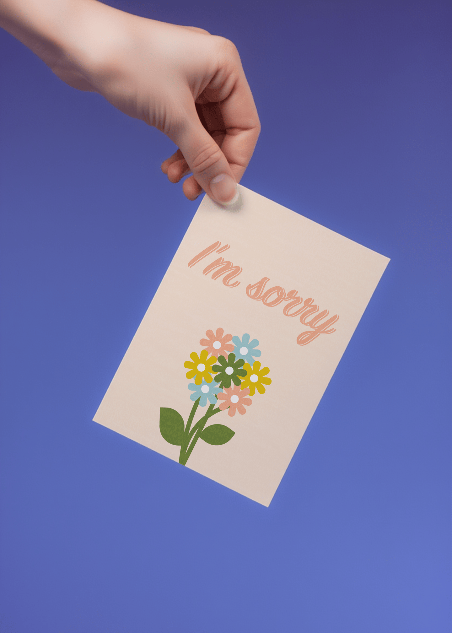 Simple Floral I'm Sorry Card mockup 3