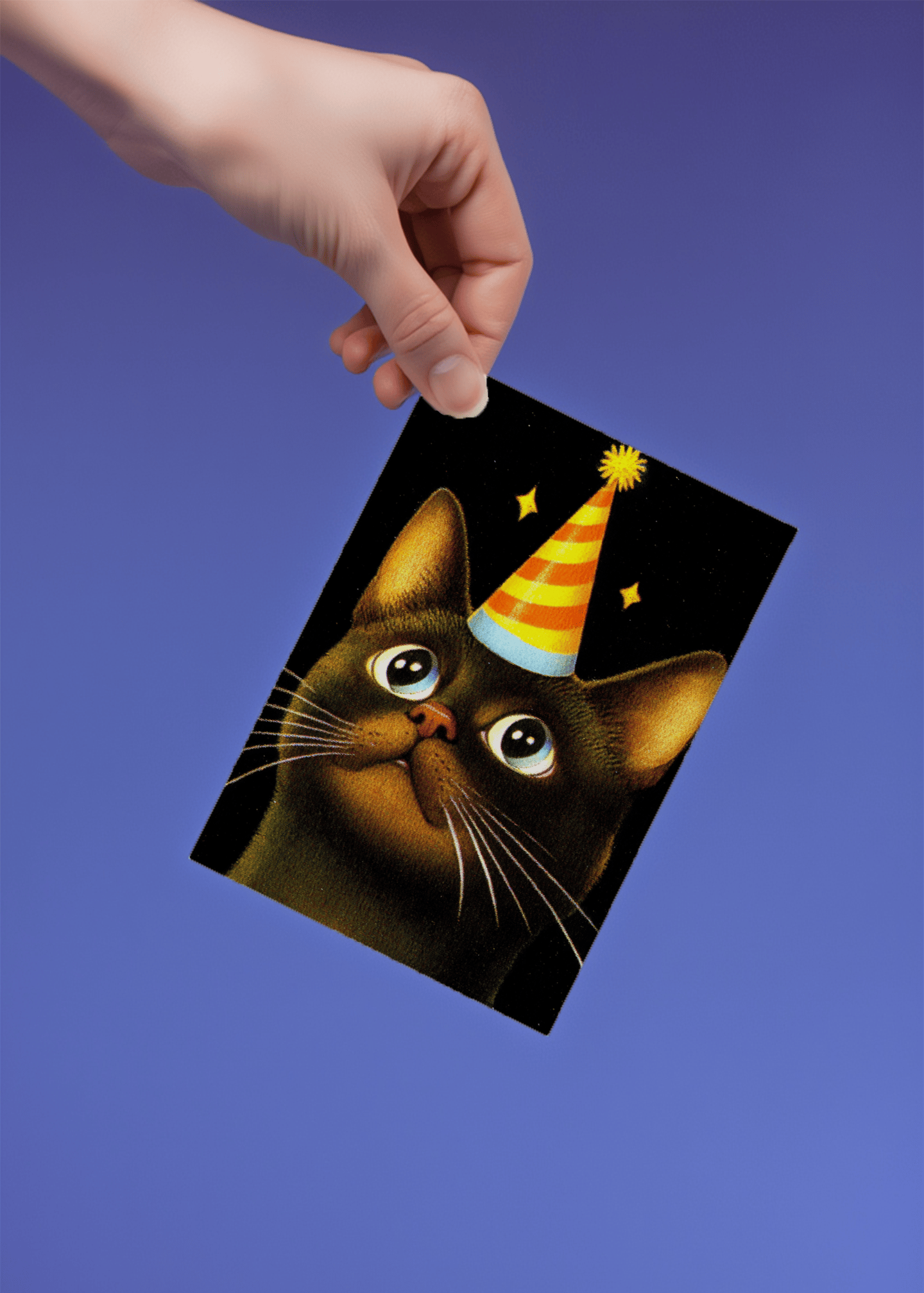 Party Hat Cat Birthday Card mockup 4