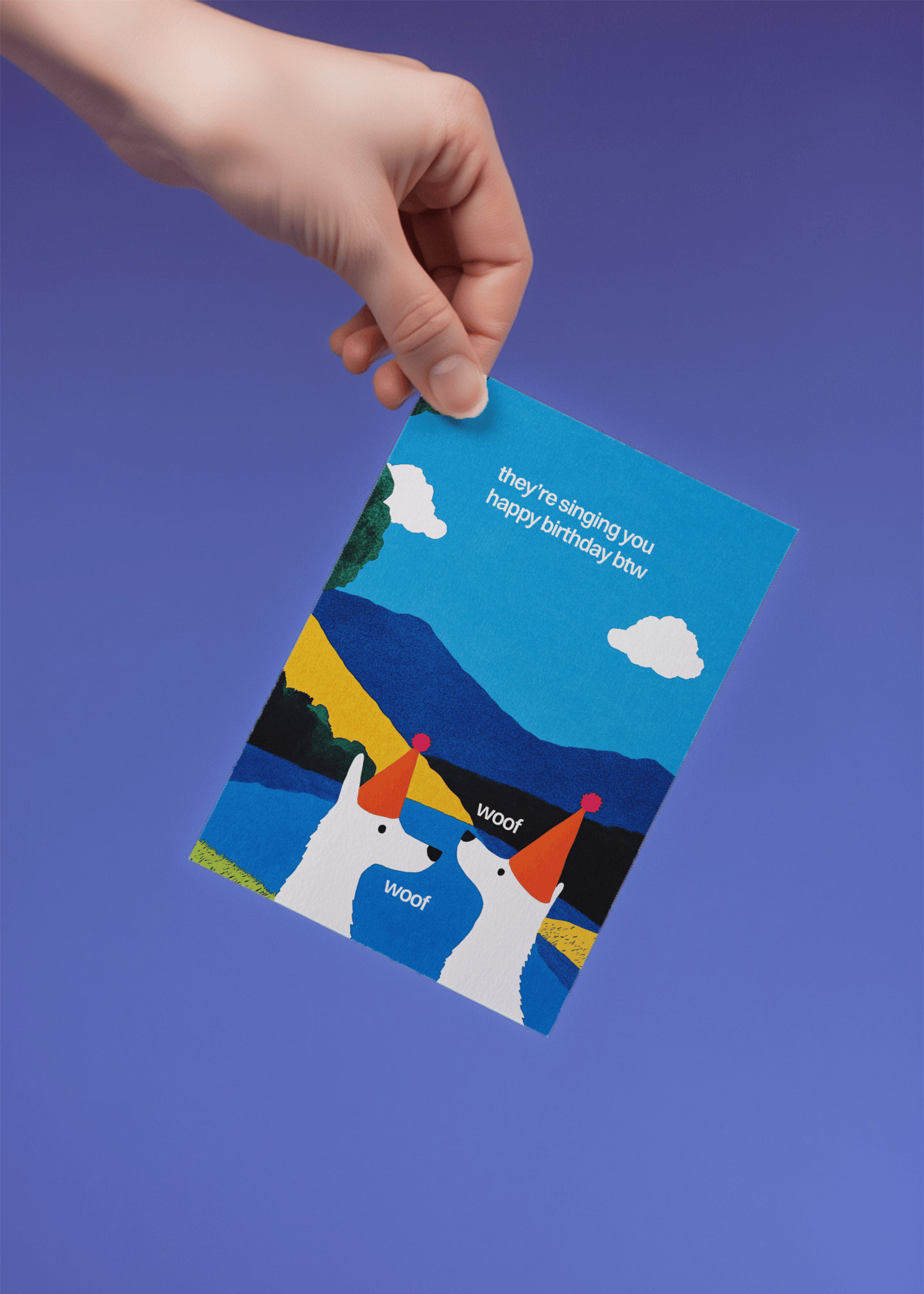 Singing Dogs Happy Birthday Card mockup 4