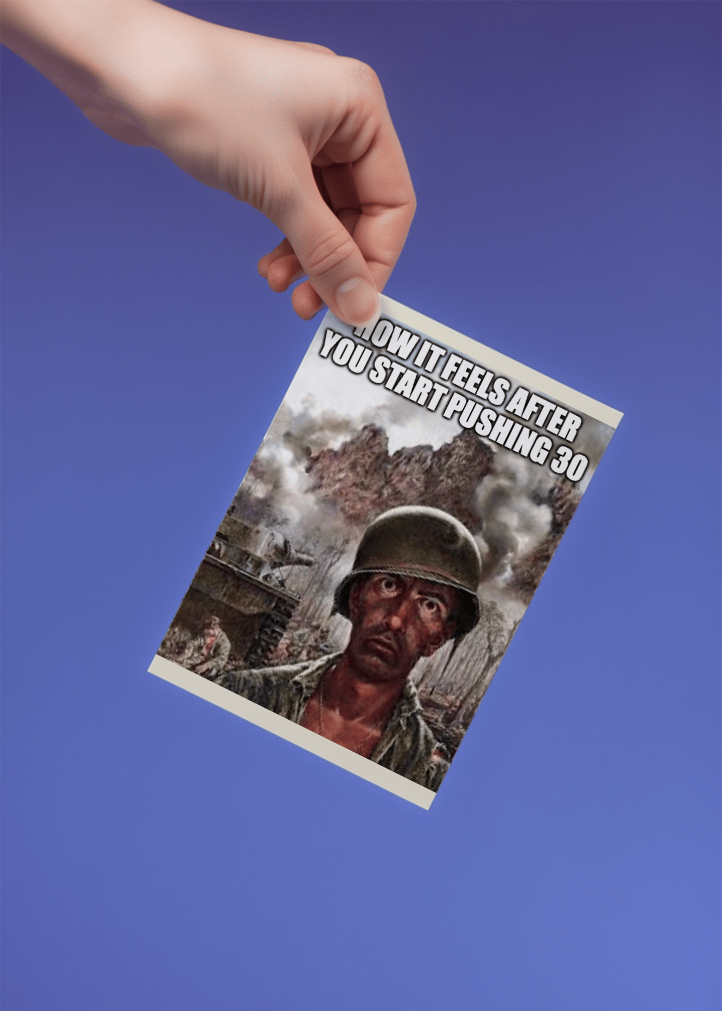 Pushing 30 Warzone Birthday Card mockup 4