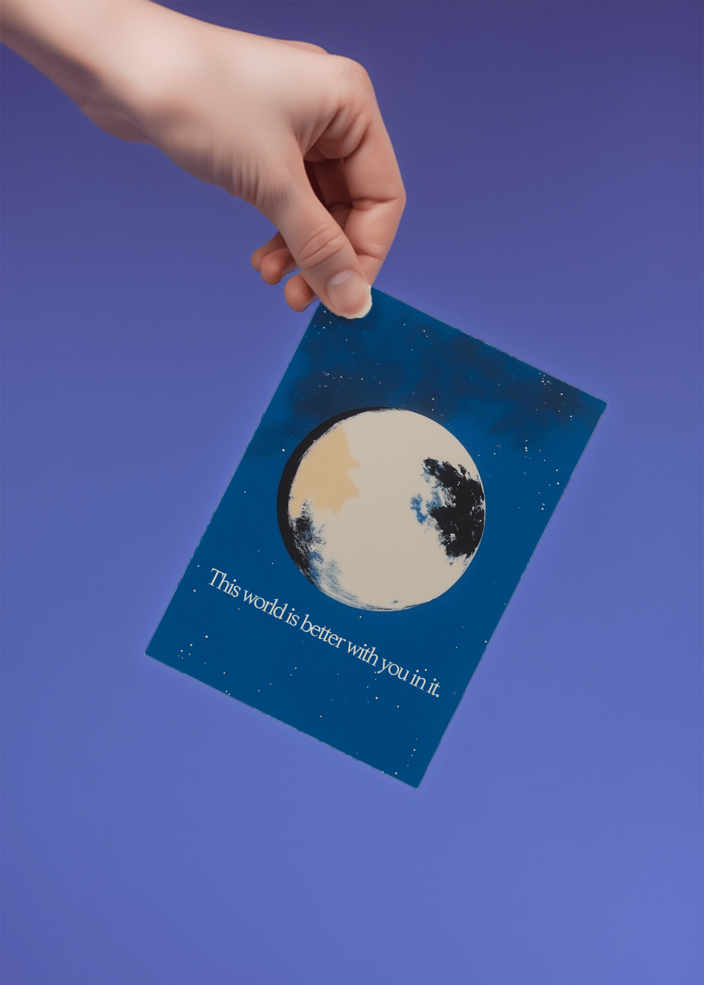 The World Is Better With You Card mockup 4