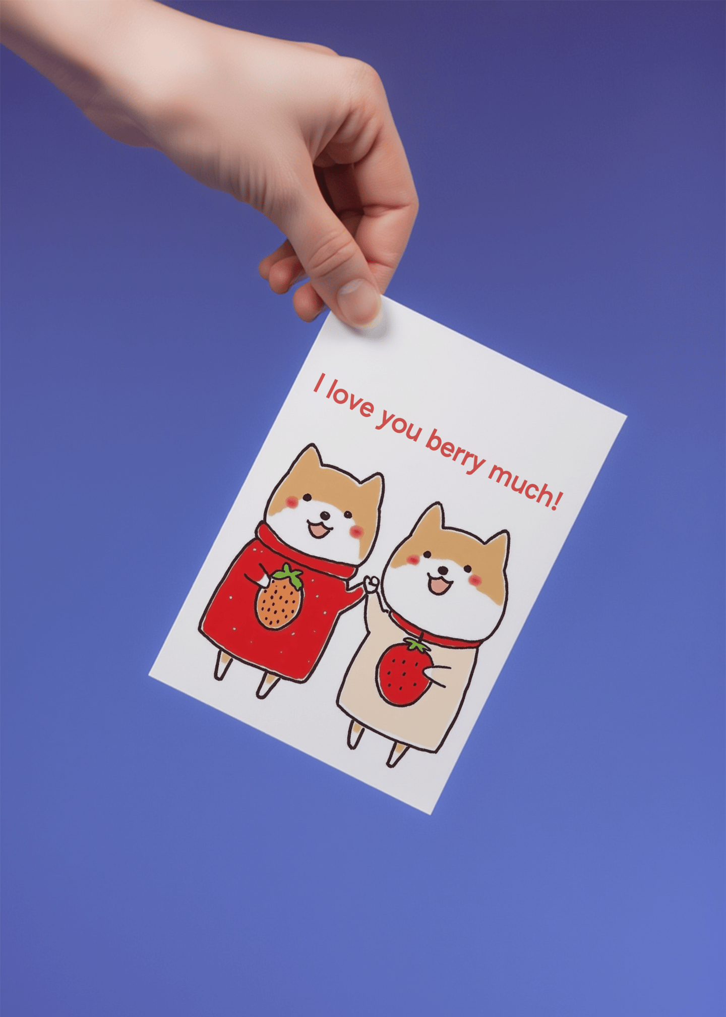I Love You Berry Much Card mockup 3
