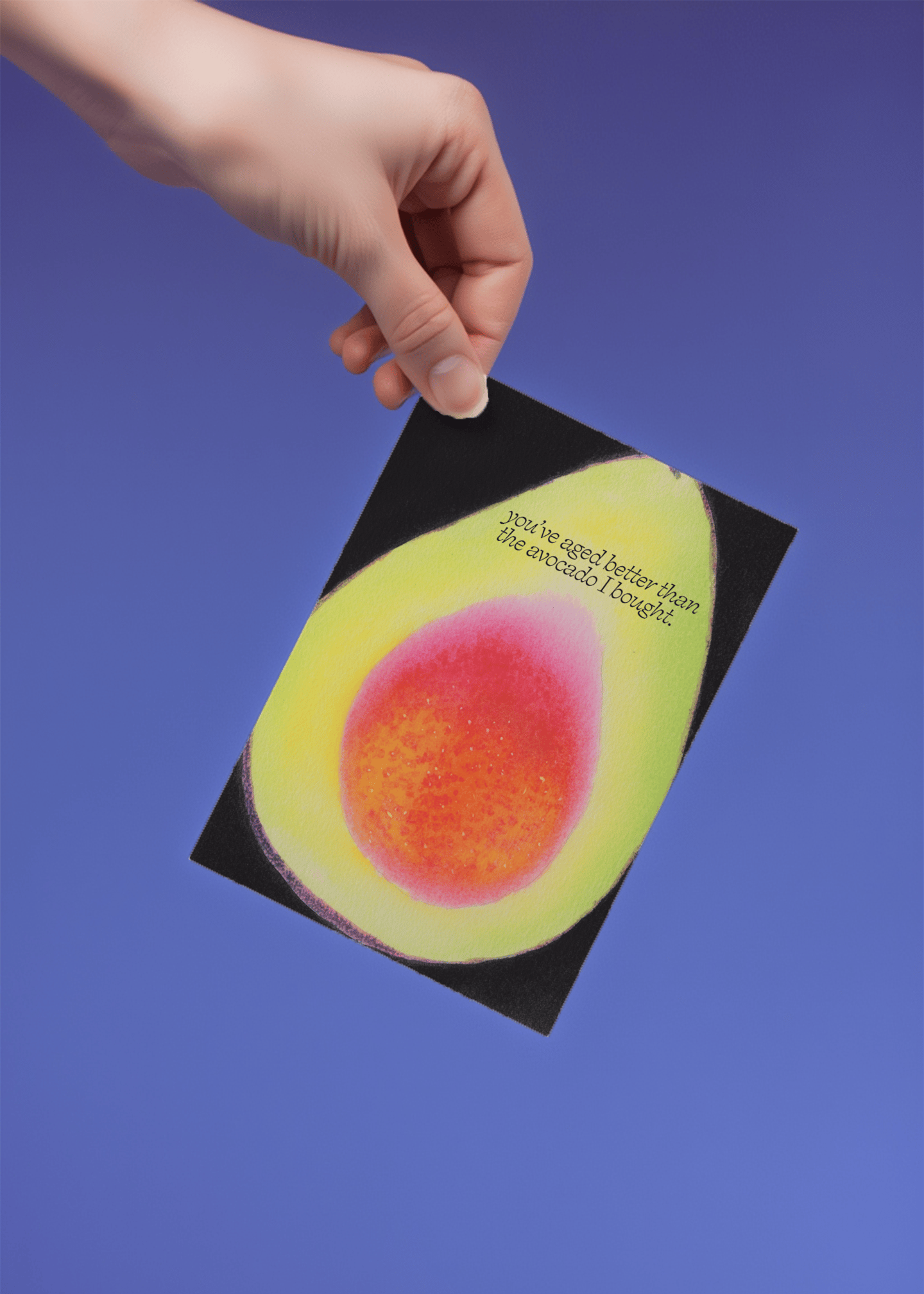 Aged Better Than Avocado Birthday Card mockup 4