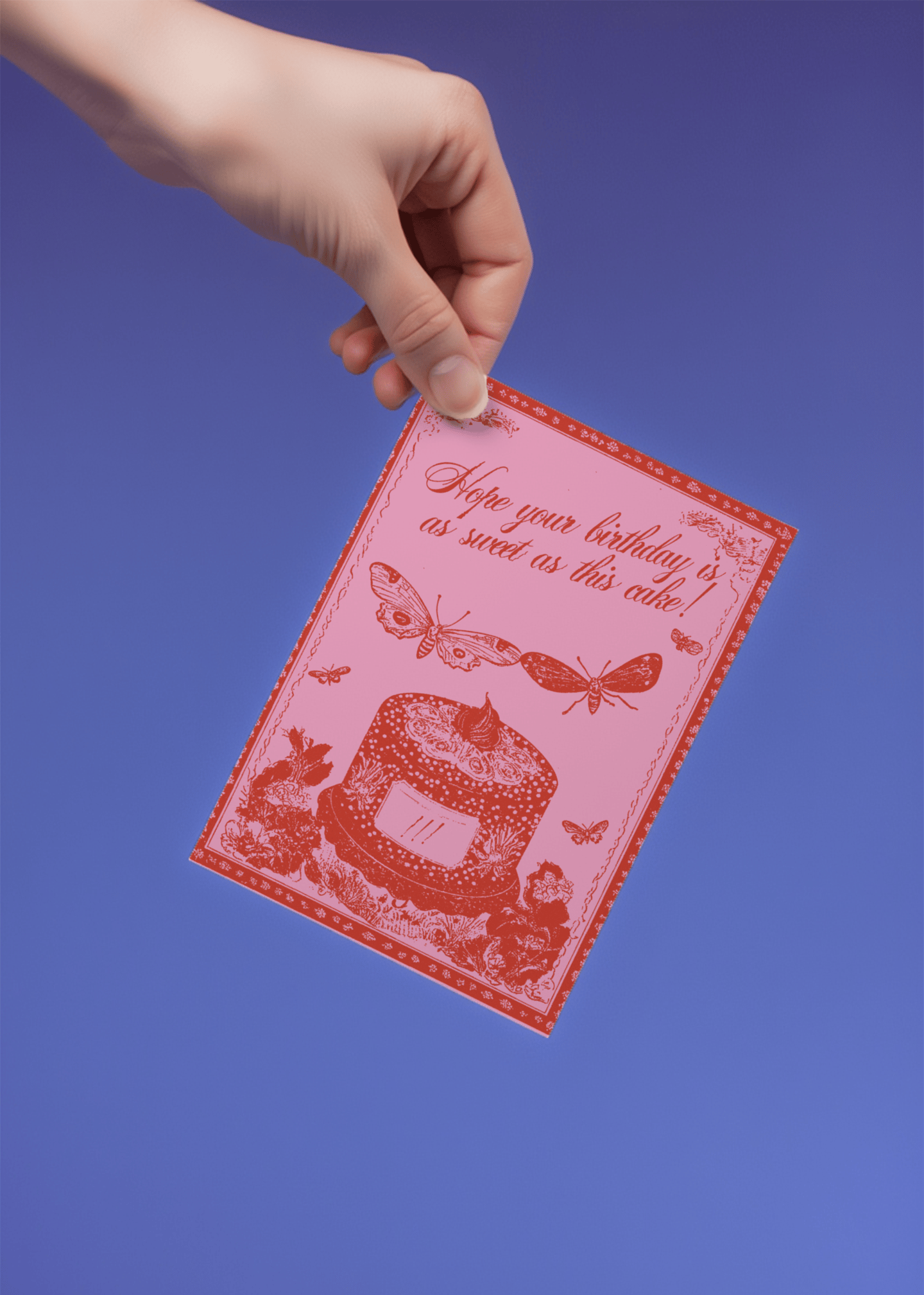 Sweet As This Cake Birthday Card mockup 4