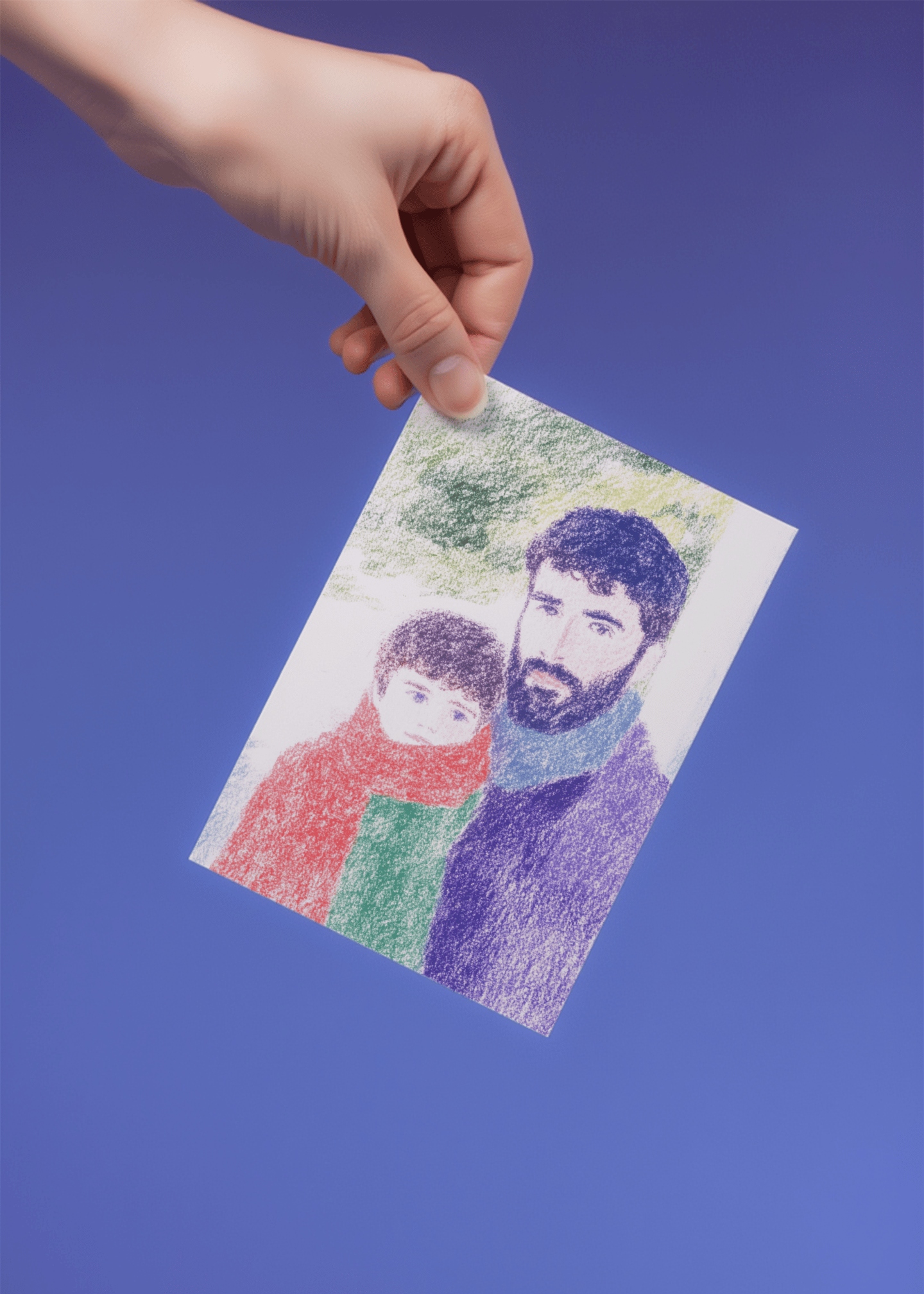 Father and Son Winter Hug Card mockup 4