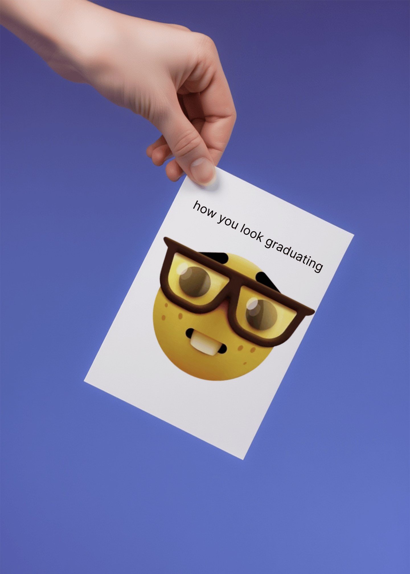 How You Look Graduating Emoji Card mockup 3
