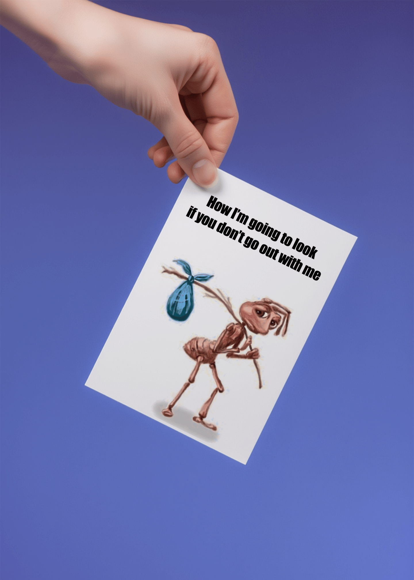 Sad Ant Ultimatum Card mockup 4