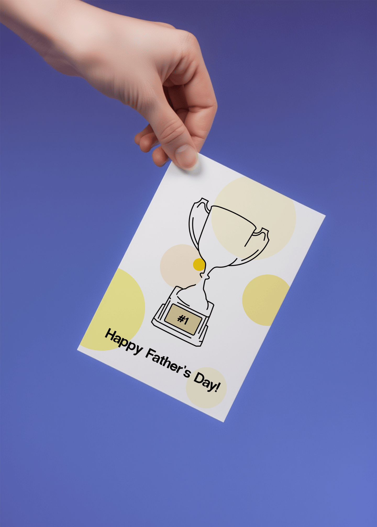 Number One Trophy Father's Day Card mockup 4
