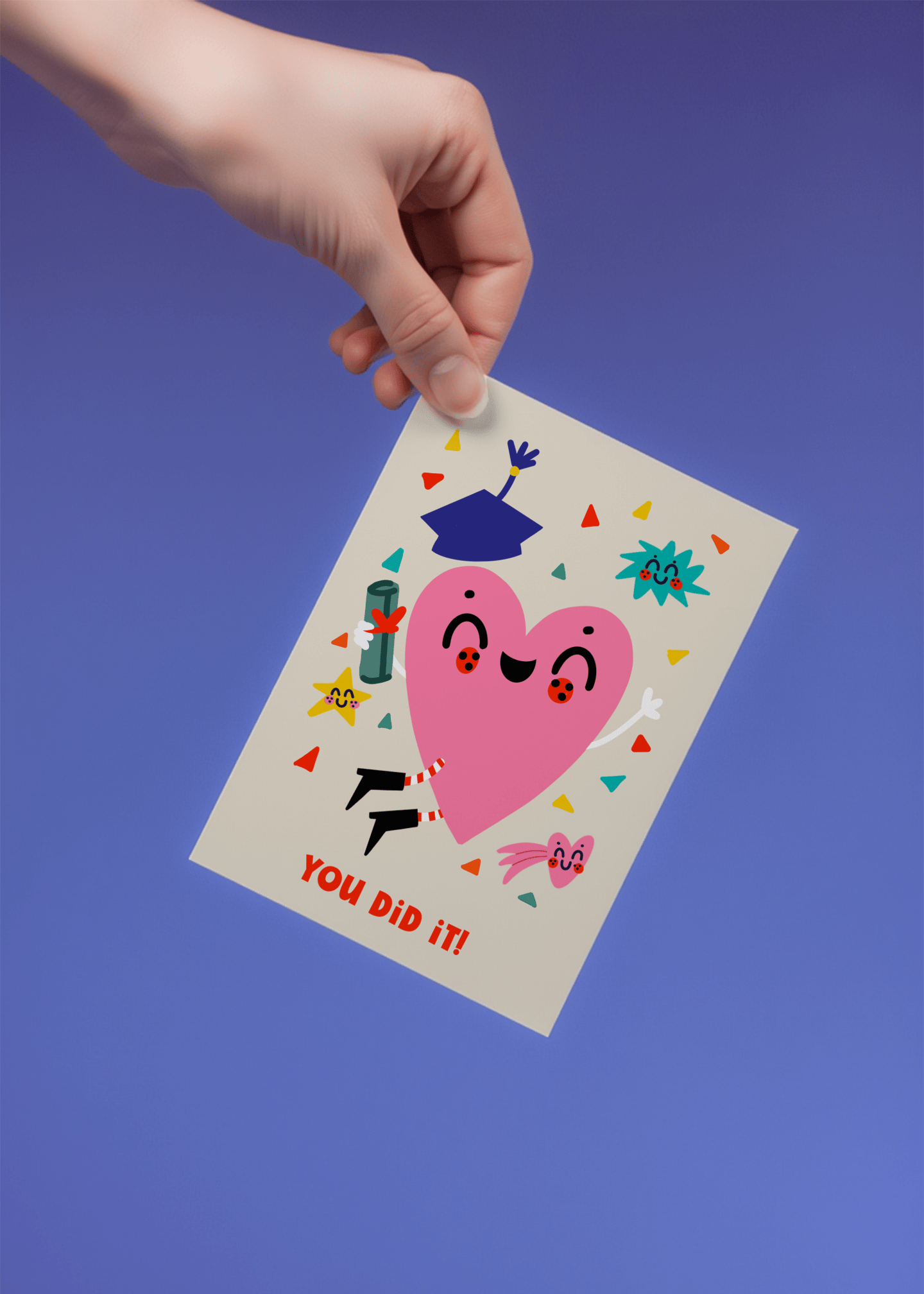 You Did It Heart Card mockup 4