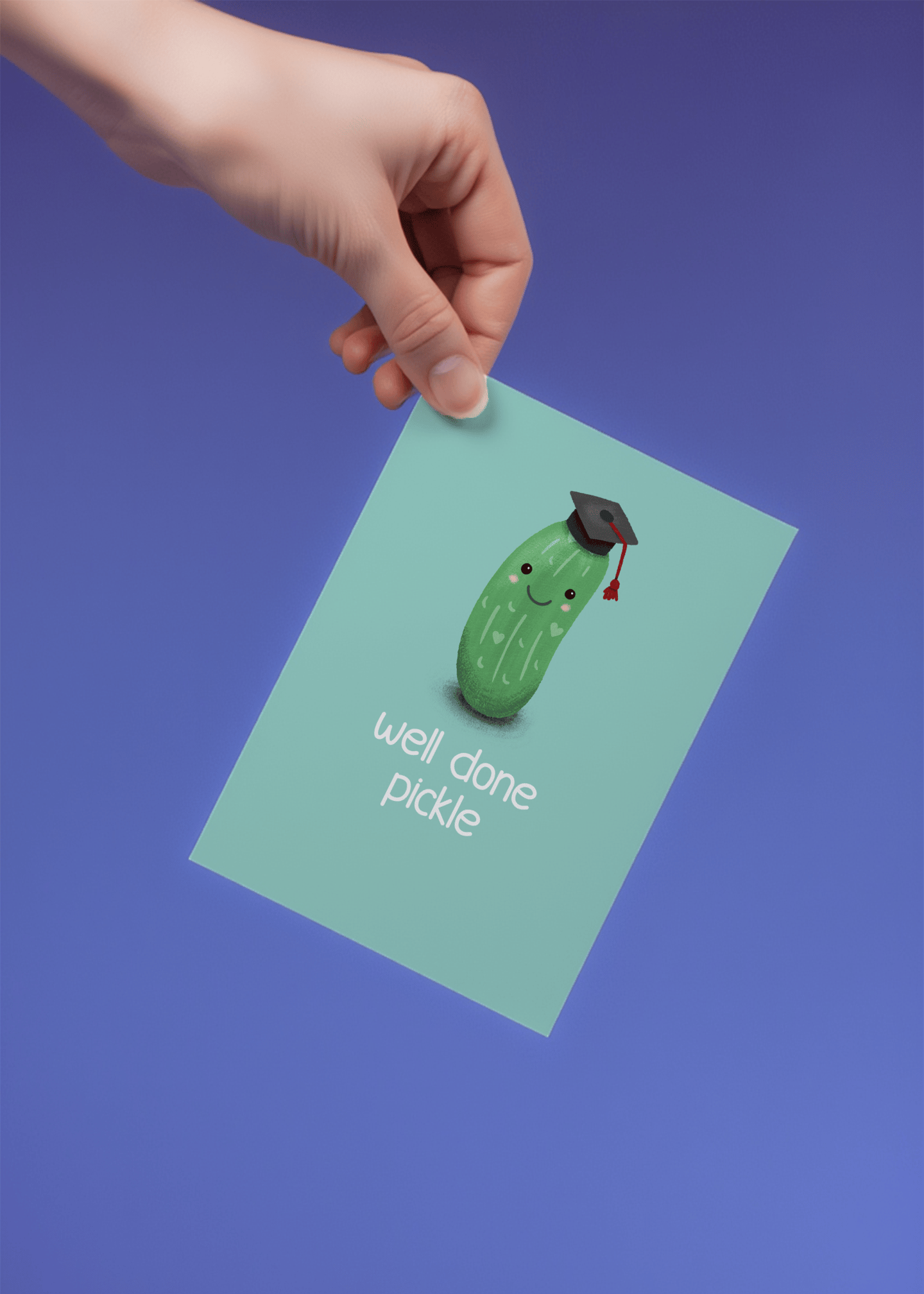 Well Done Pickle Graduation Card mockup 4