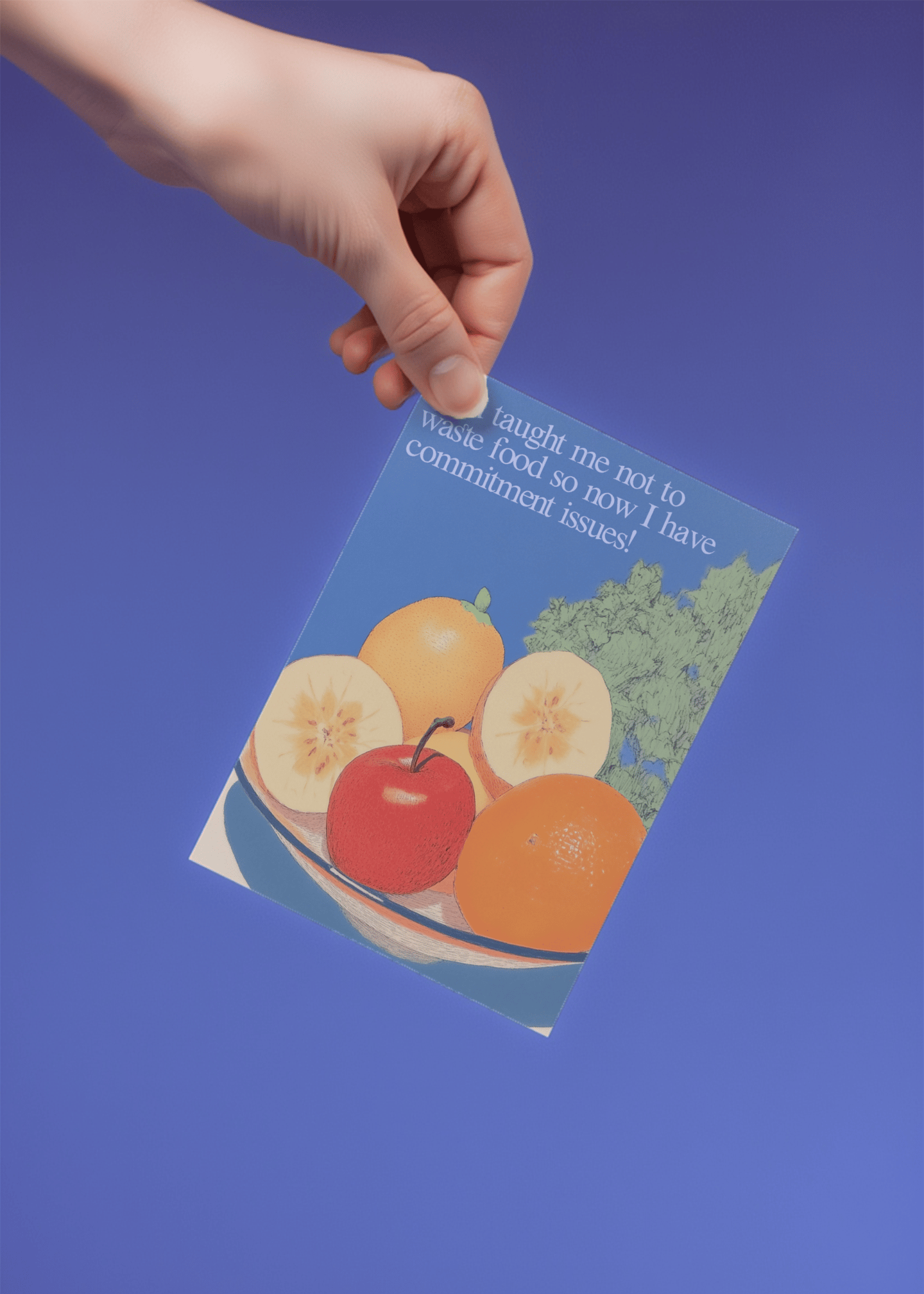 Commitment Issues Fruit Card mockup 4