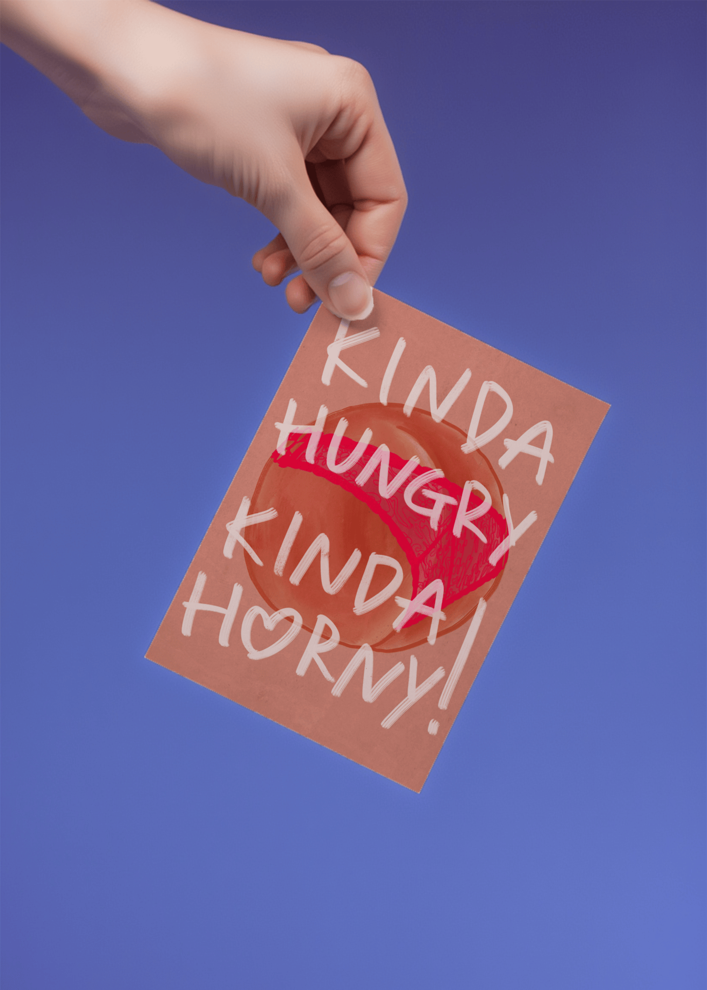 Kinda Hungry Kinda Horny Valentine Card mockup 4