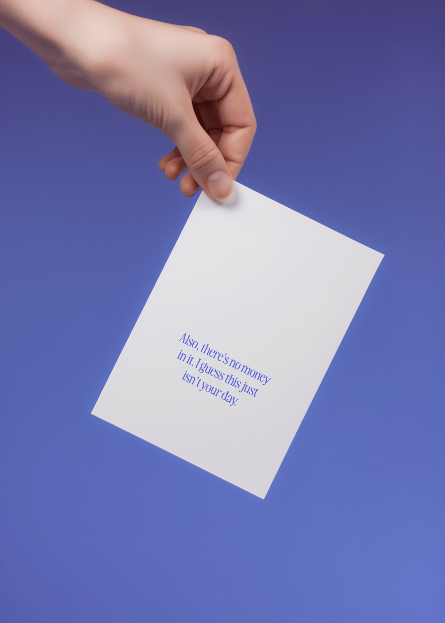 No Money, No Luck Birthday Card mockup 4