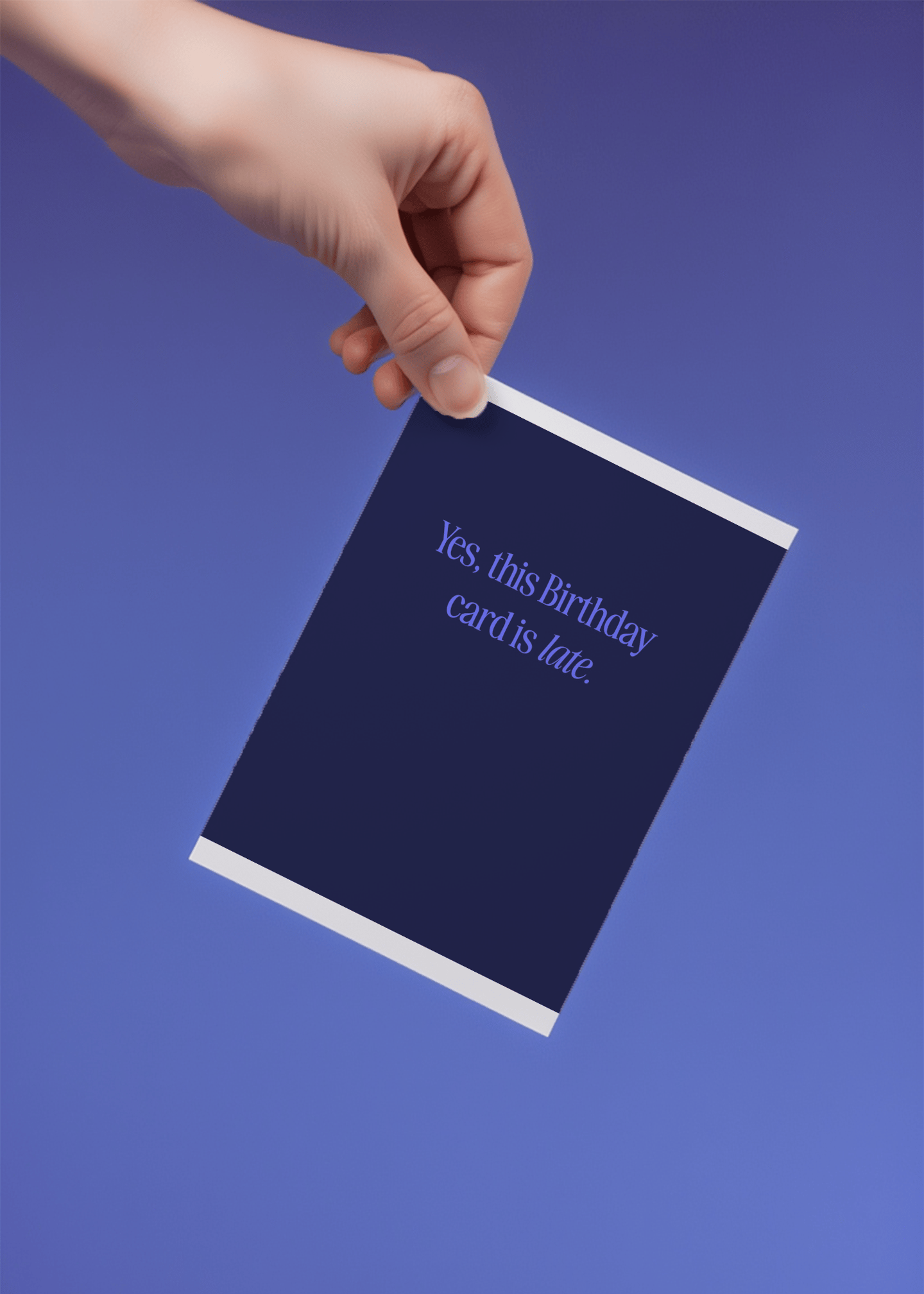 Fashionably Late Birthday Card mockup 4