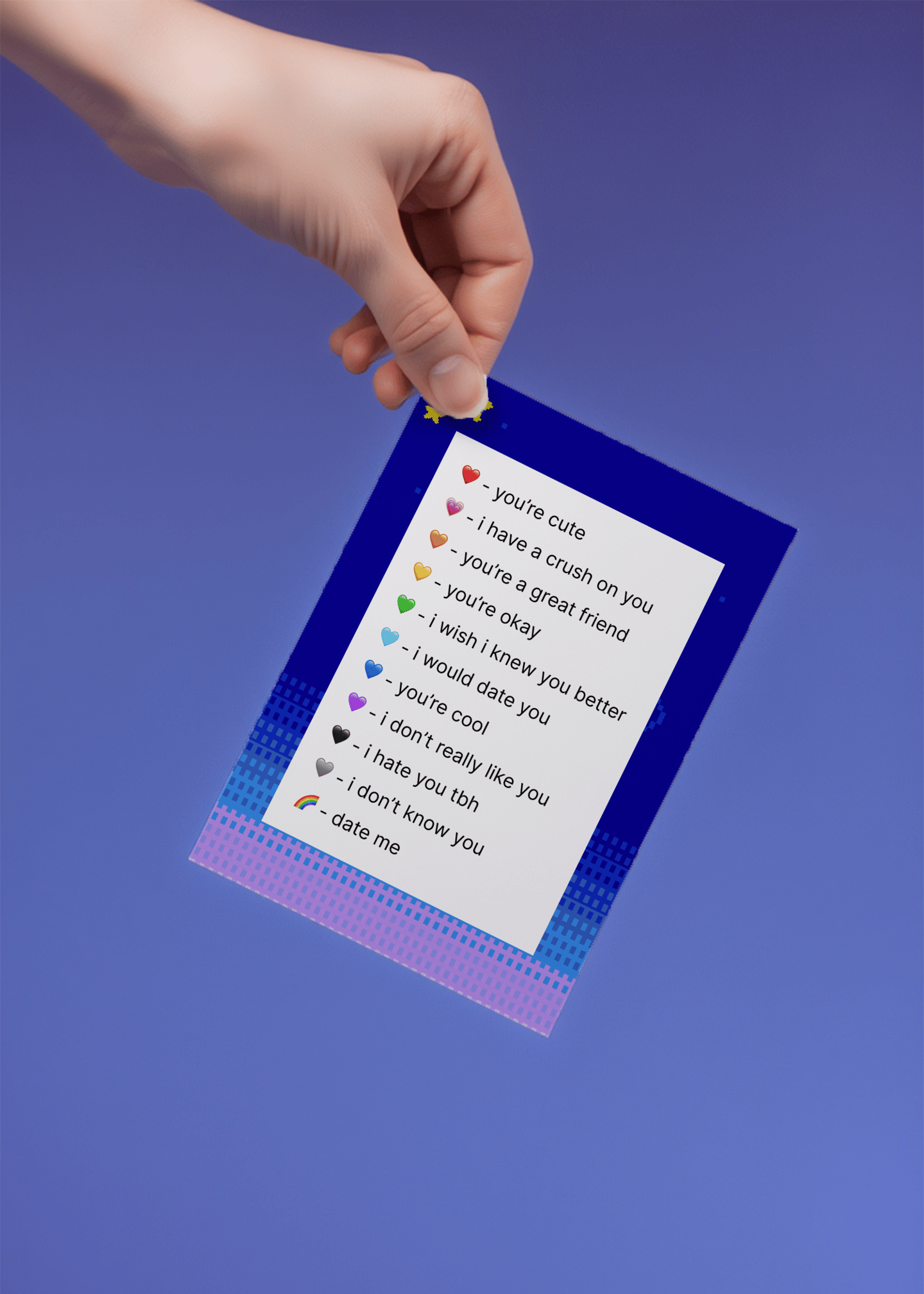 Color Code My Feelings Card mockup 4