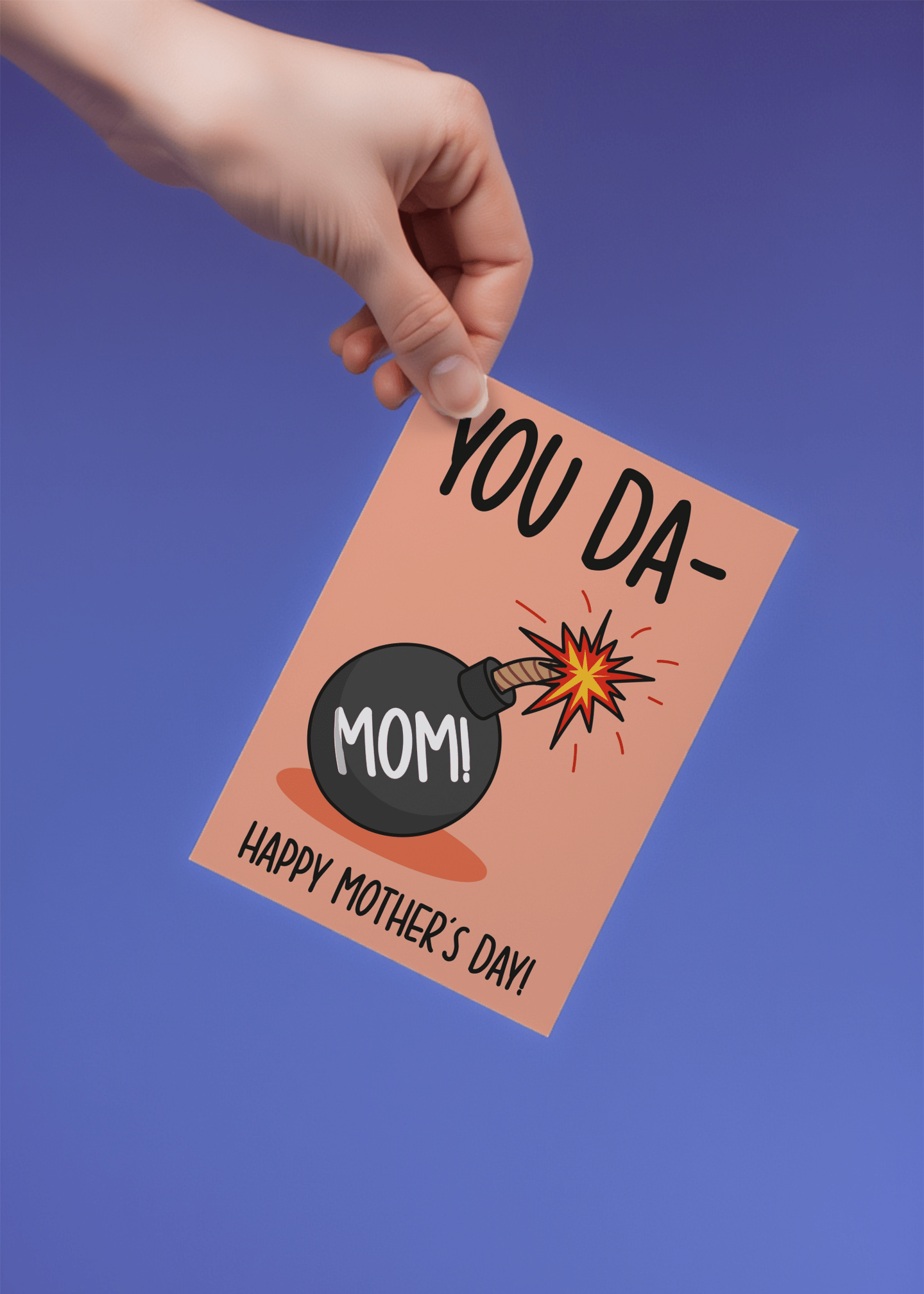 You Da Mom Bomb Card mockup 4