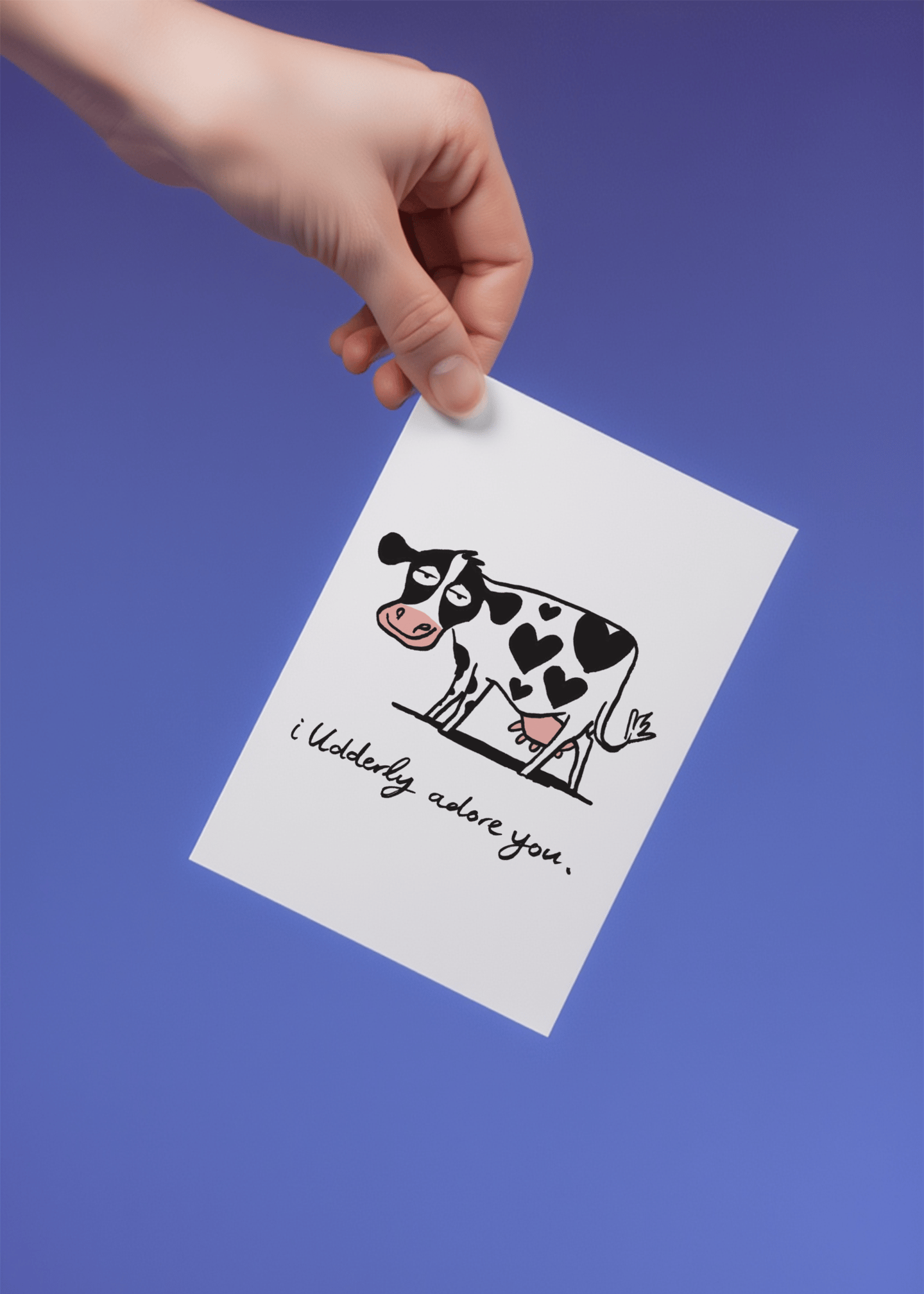 Udderly Adore You Card mockup 4