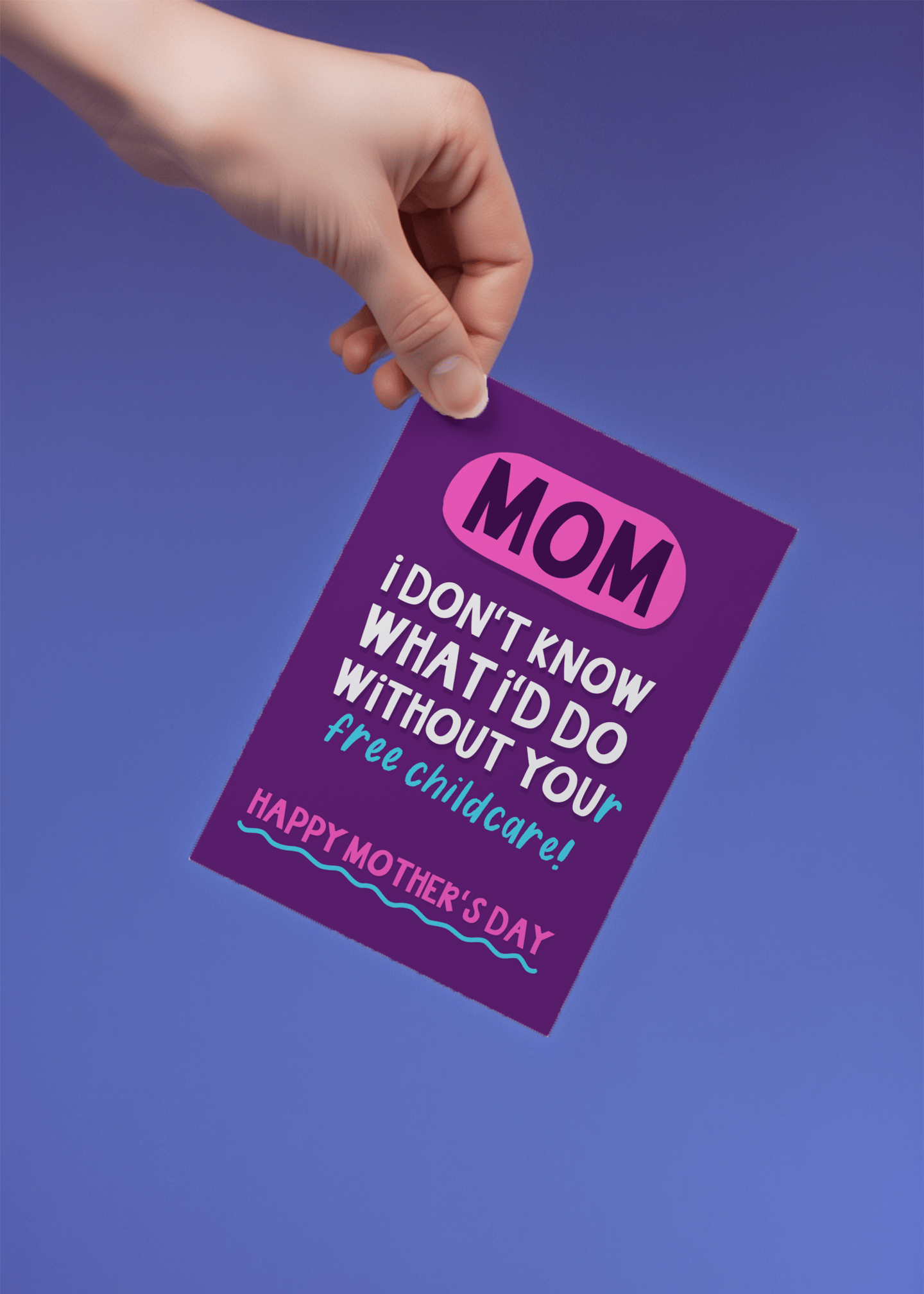 Free Childcare Thanks Mom Card mockup 4