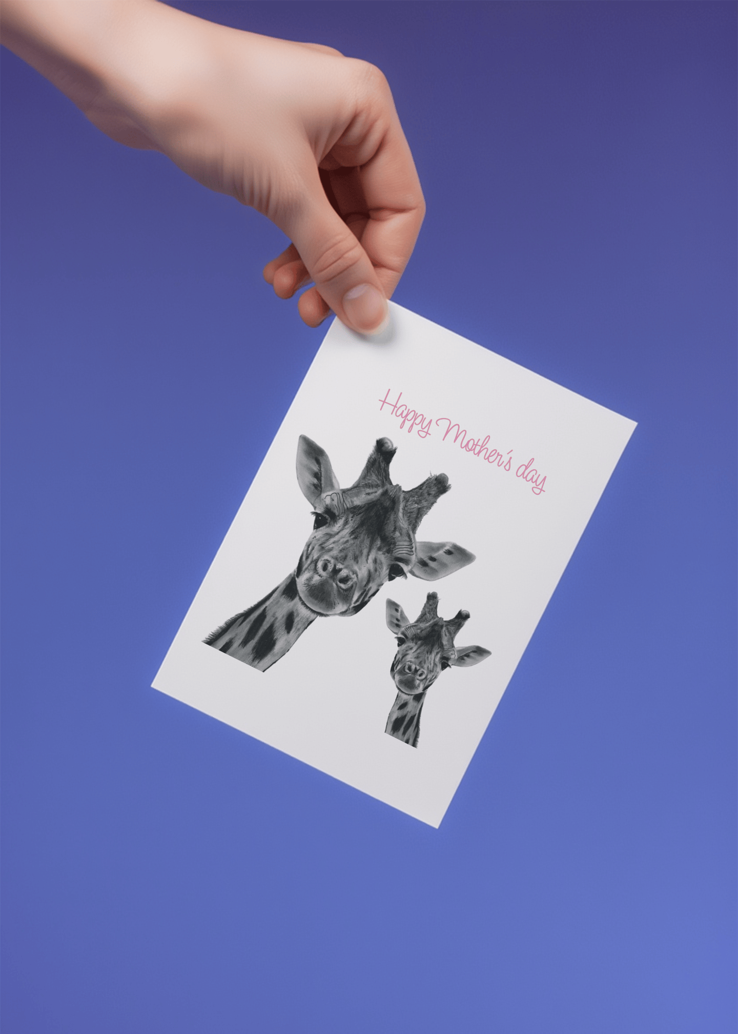 Giraffe Mother’s Day Card mockup 4
