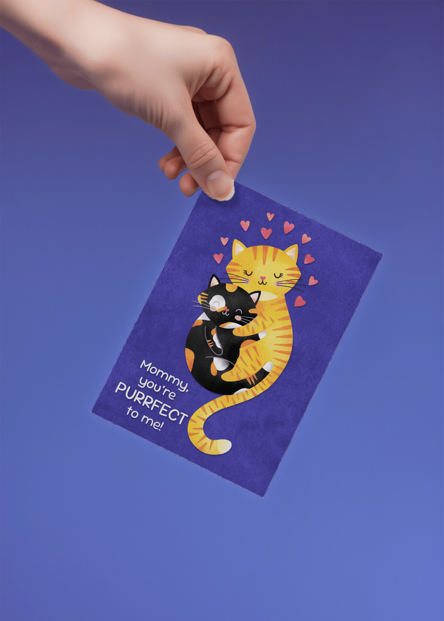 Purrfect Mommy Cat Card mockup 3