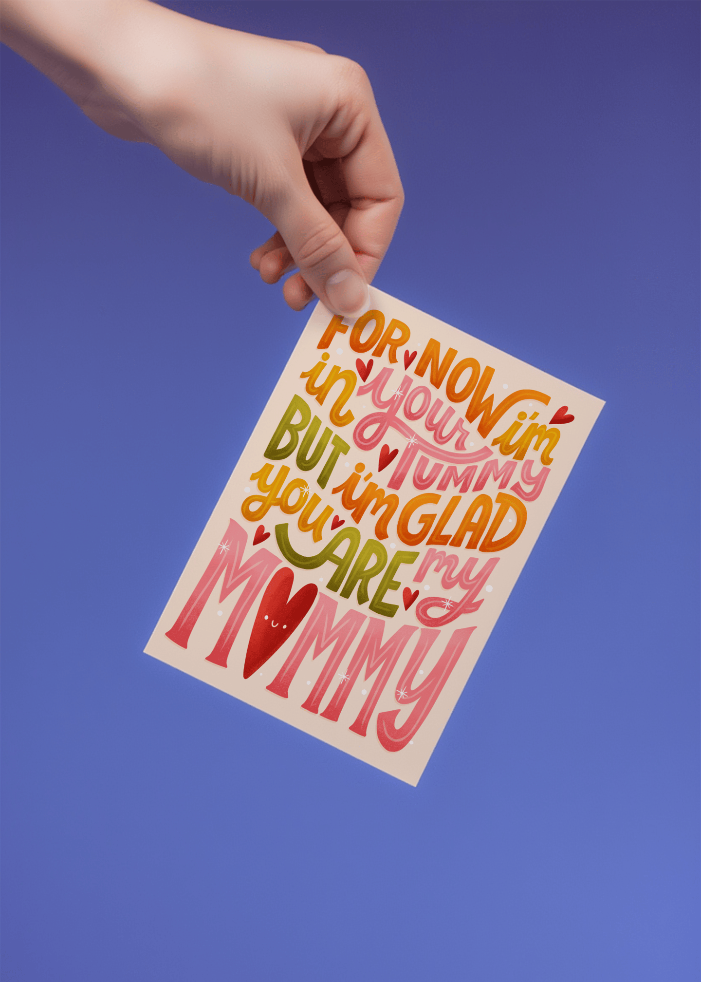 In Your Tummy Glad You're My Mommy Card mockup 4