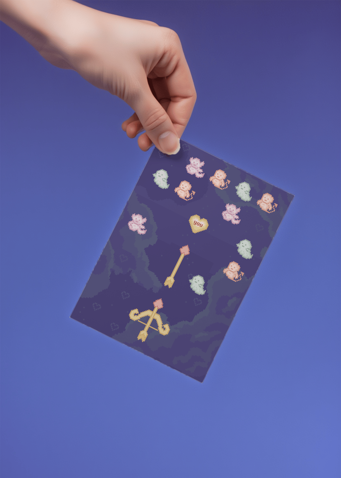 Pixel Cupid Card mockup 3