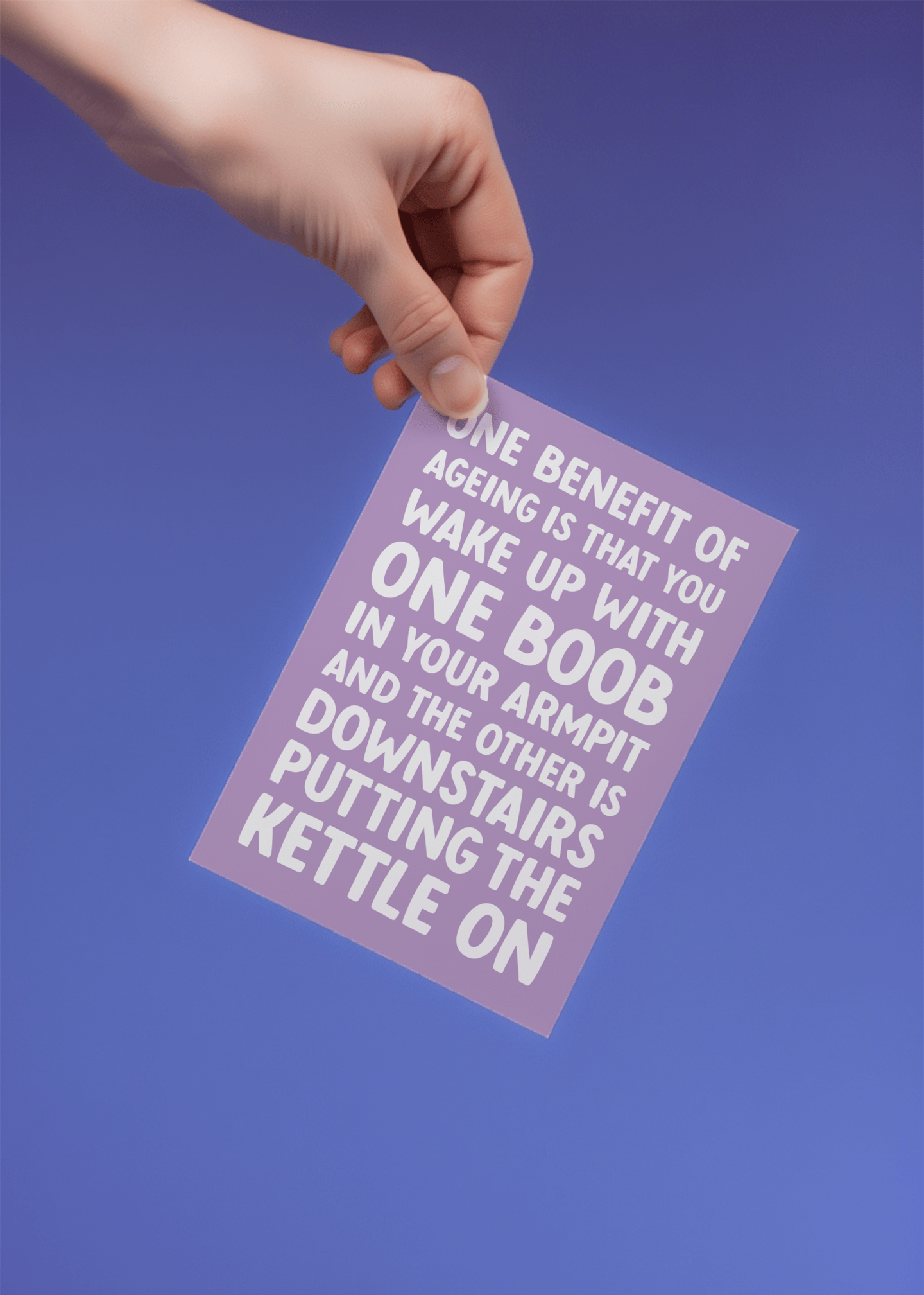 Ageing Boob Humour Card mockup 4