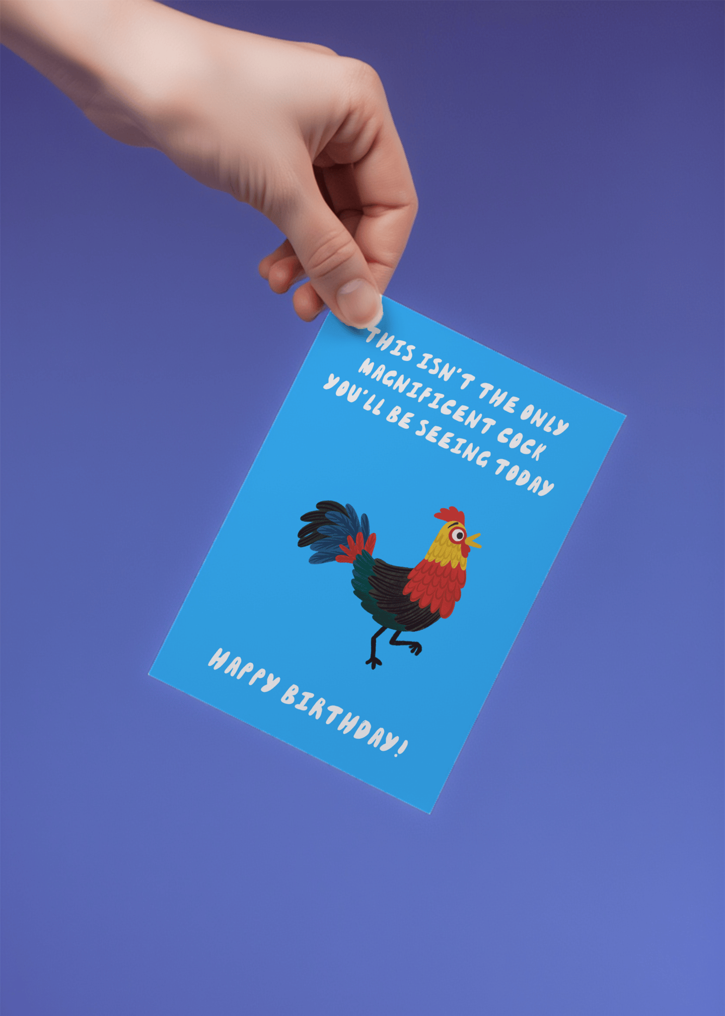 Magnificent Cock Birthday Card mockup 4