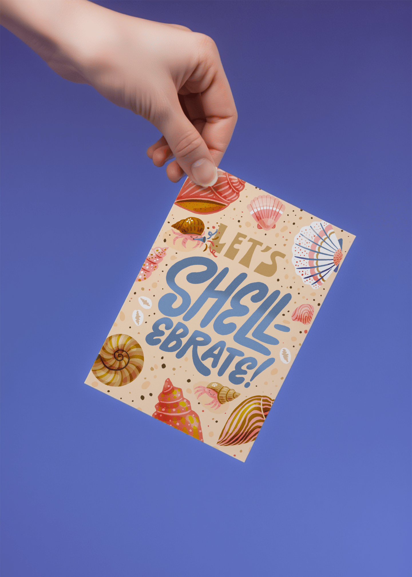 Let’s Shell-ebrate Celebration Card mockup 4
